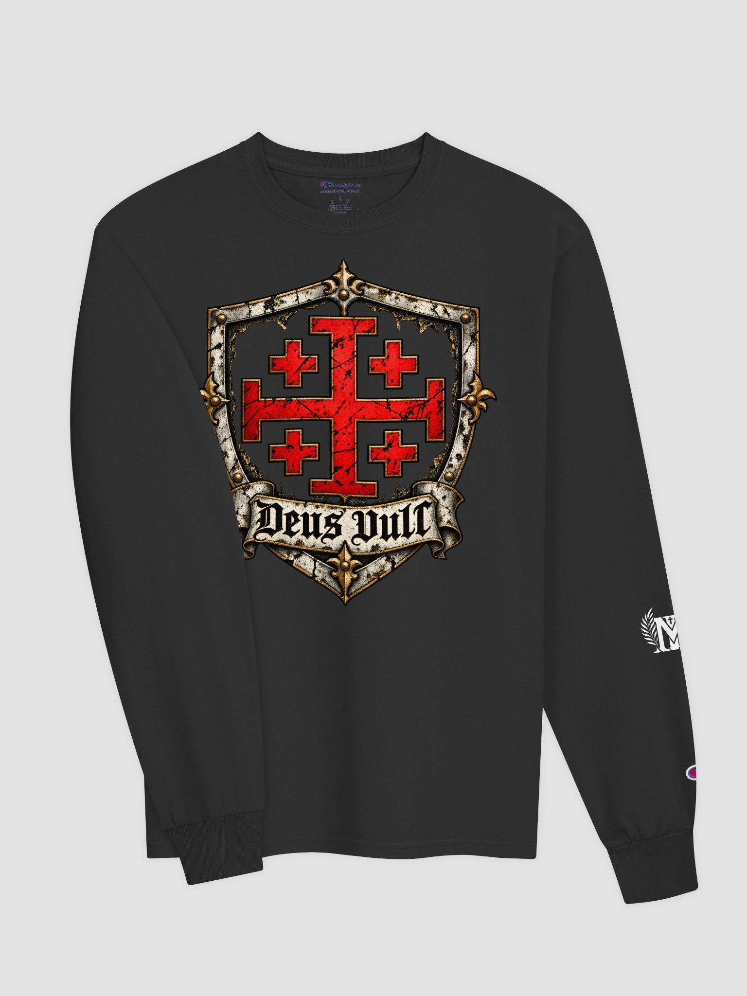 Deus Vult Gothic Crest Long Sleeve product image (3)
