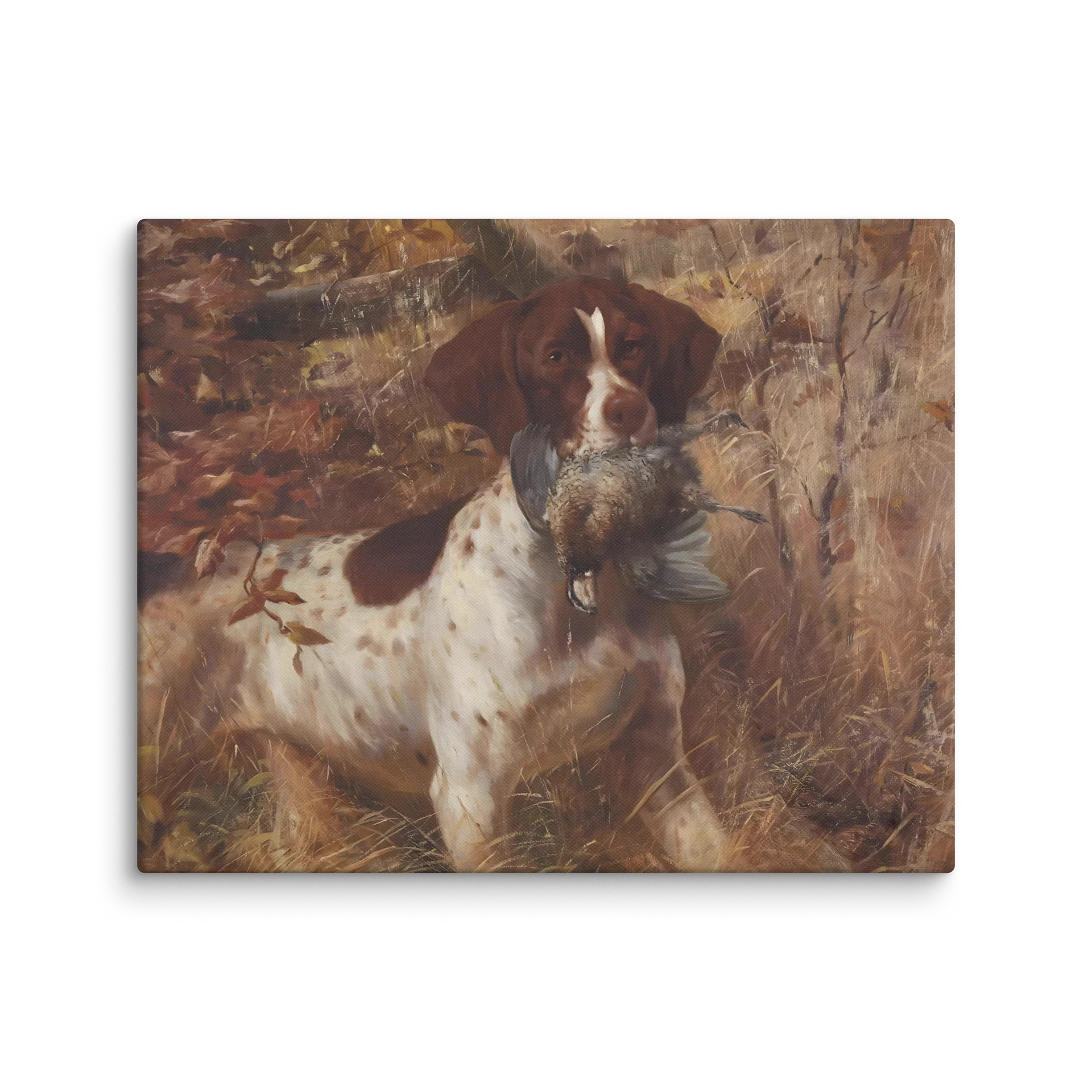 Antique Quail Hunting German Shorthair Pointer Canvas Print product image (15)
