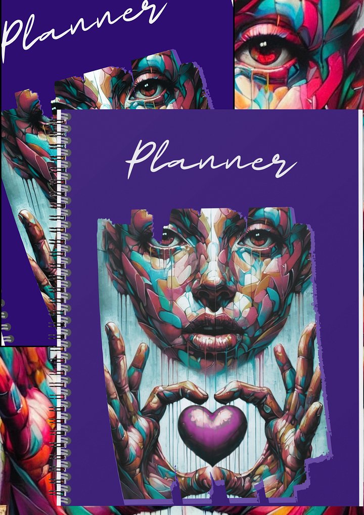 Detailed Undated Planner - Abstract Purple Marble product image (1)