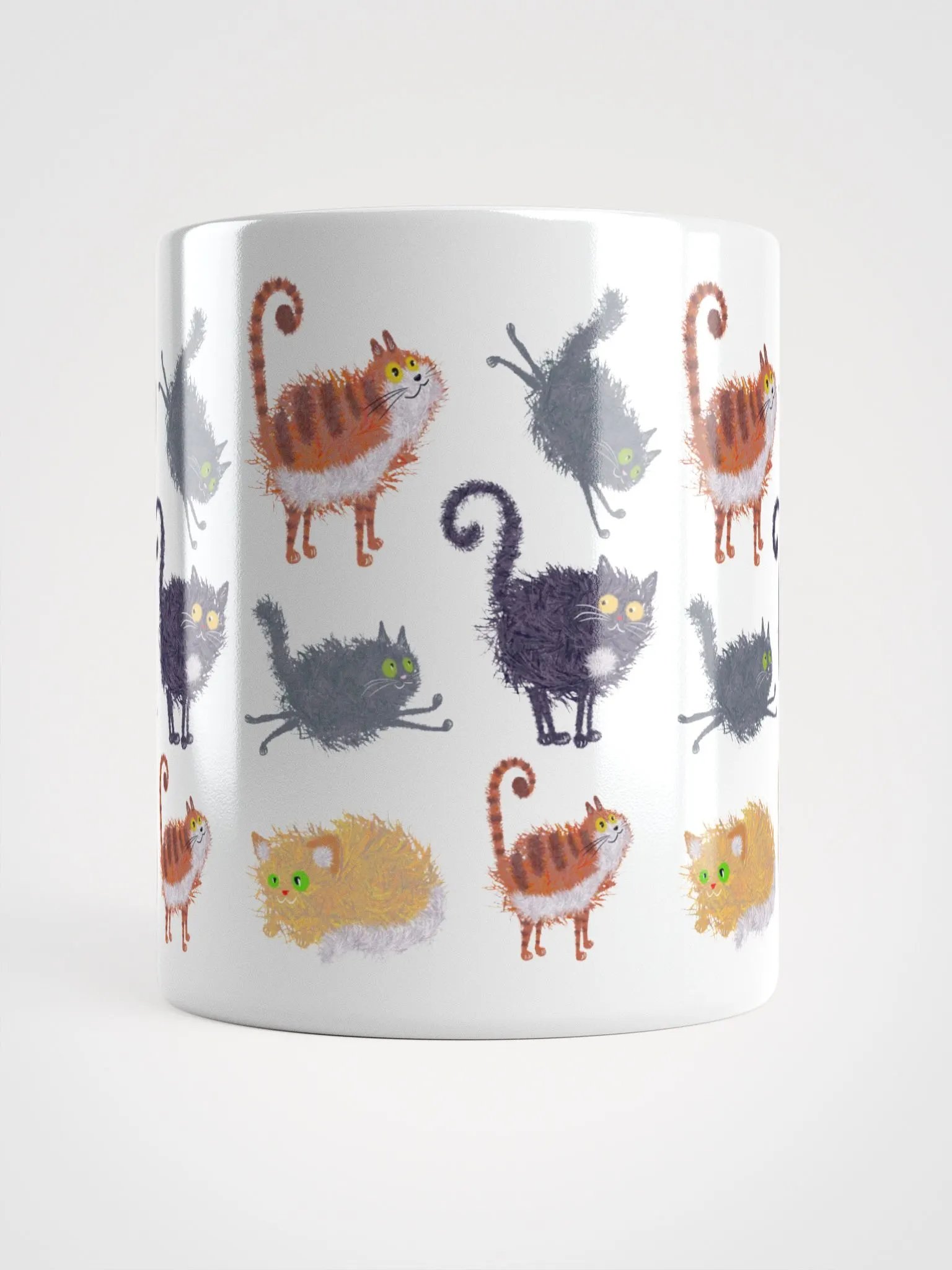 The Gridlock of Goofy Cats – Funny Cartoon Cat Mug product image (13)