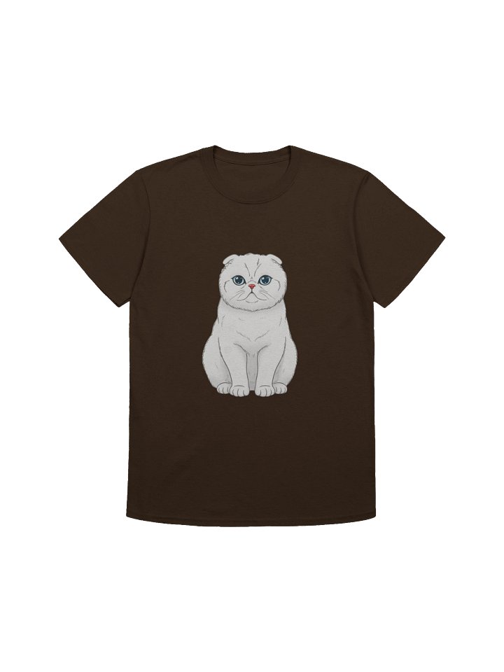 Adorable Scottish Fold Cat T-Shirt – Cute White Cat with Blue Eyes | Perfect Gift for Cat Lovers & Pet Parents product image (1)