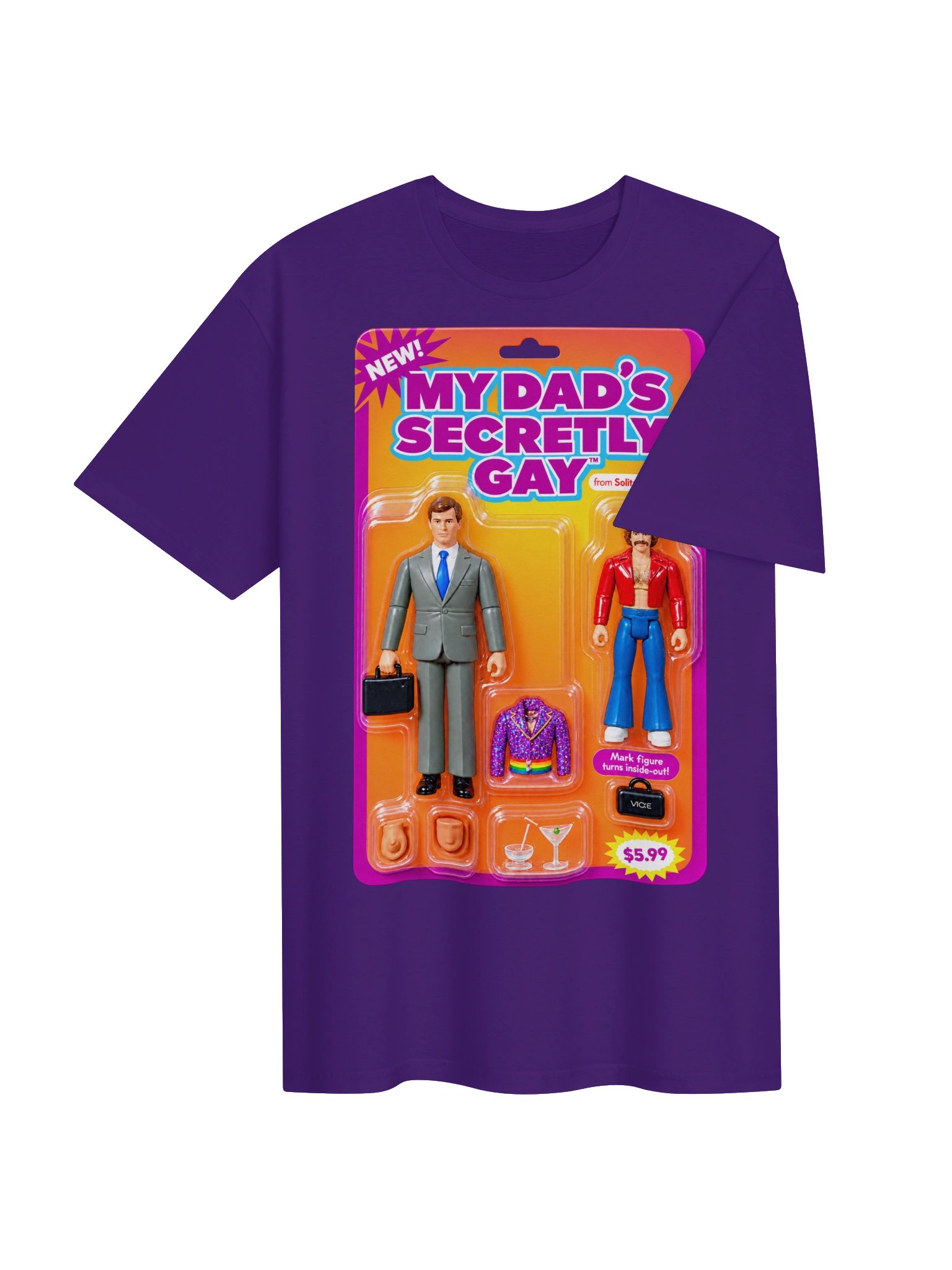 666 Toys | My Dad's Secretly Gay | Gildan Unisex Softstyle T-Shirt product image (4)