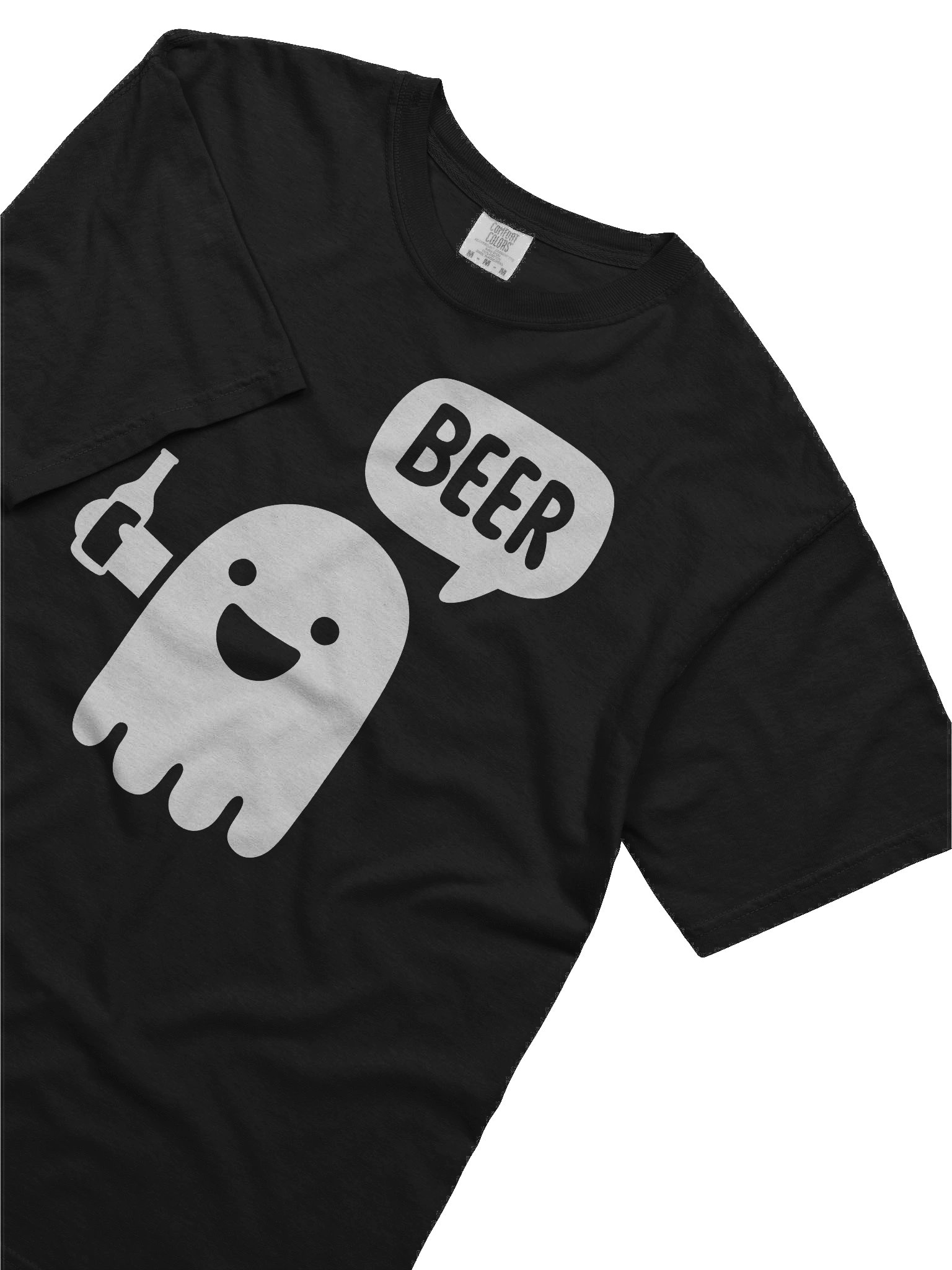Funny Ghost Beer T-Shirt – 100% Cotton Boo Ghost Drinking Beer Graphic Tee, Halloween Party Shirt product image (2)