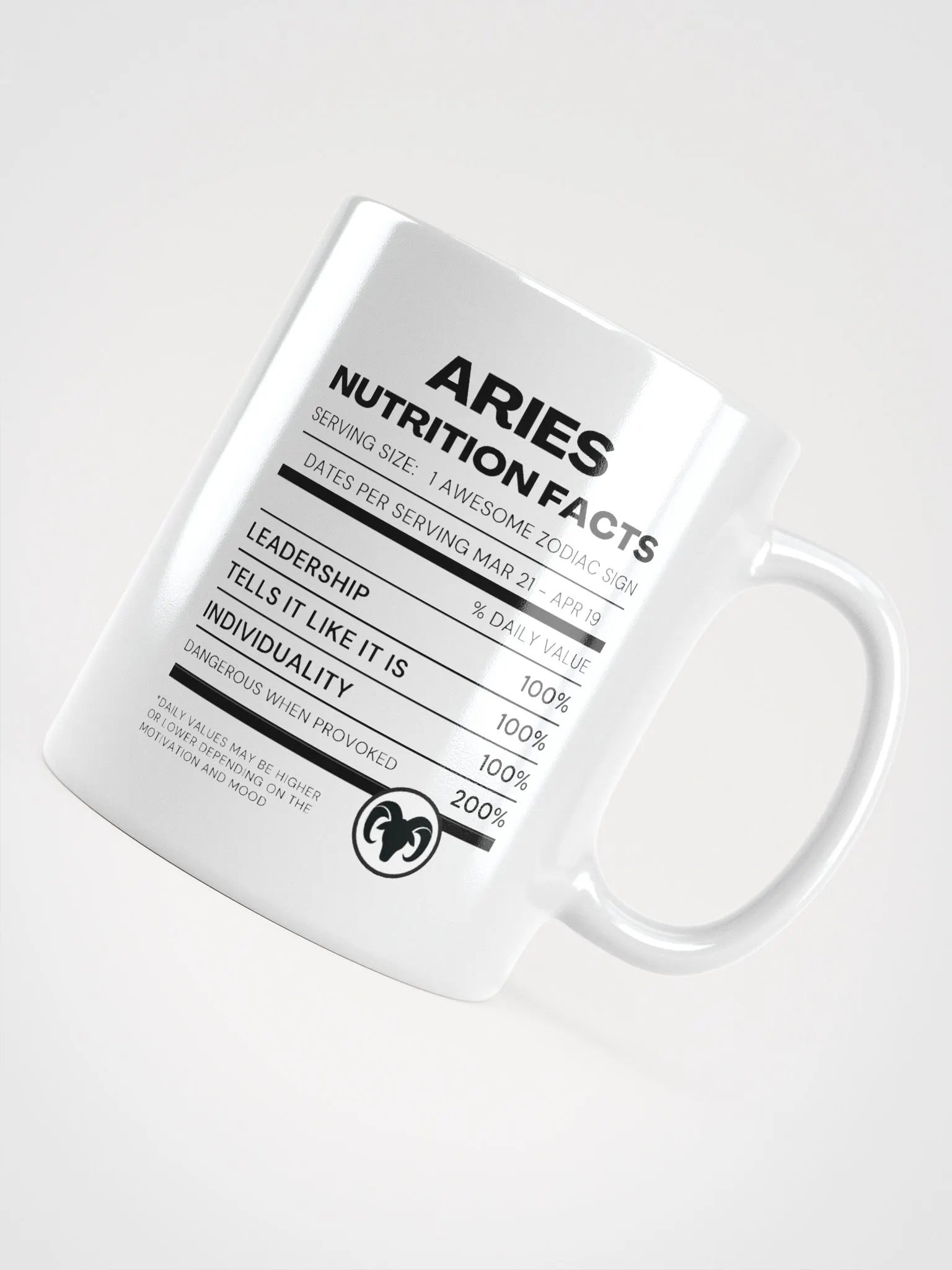 Aries Nutrition Facts Mug product image (5)