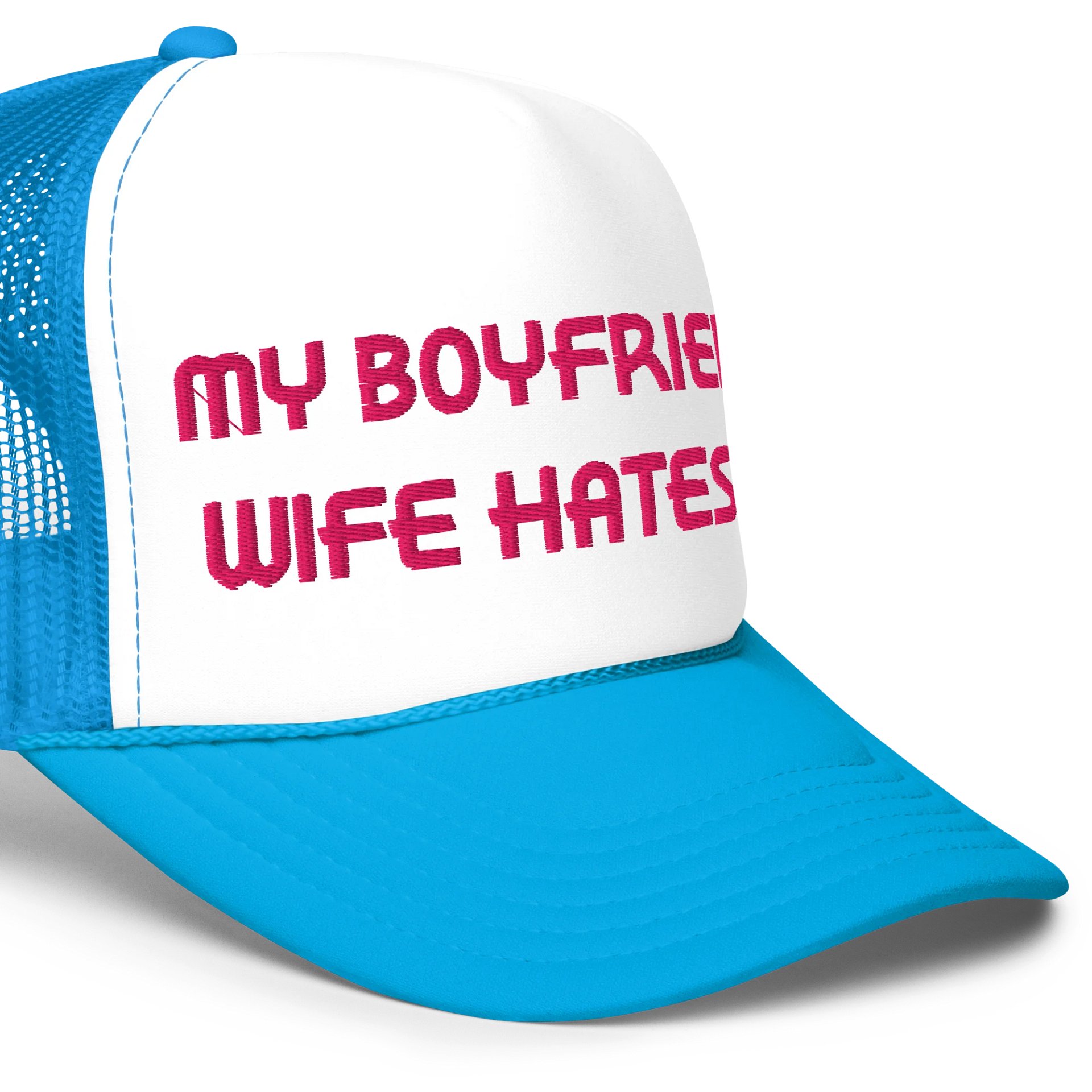 WIFE HATES ME Foam Trucker Hat product image (5)