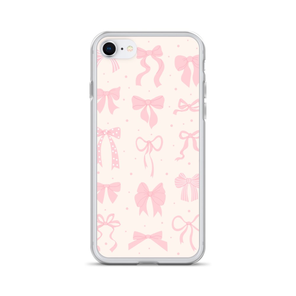Pink Bow Pattern Clear iPhone Case product image (28)