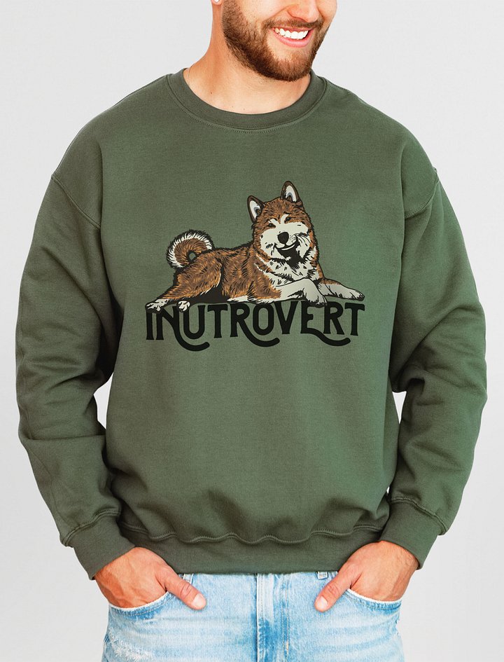 Inutrovert Sweatshirt of an Akita Inu (Brindle) | Funny Shirt for Akita Paw-rents product image (2)