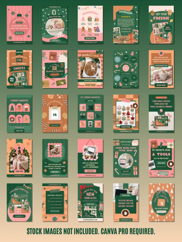 Coquette Pinterest Christmas Templates (Canva) product image (3)