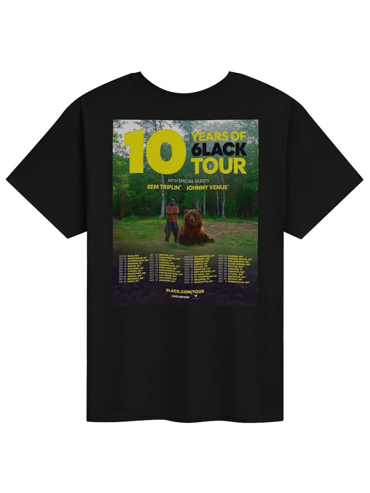 6LACK 10 Years of 6LACK Tour Merch Tshirt product image (2)