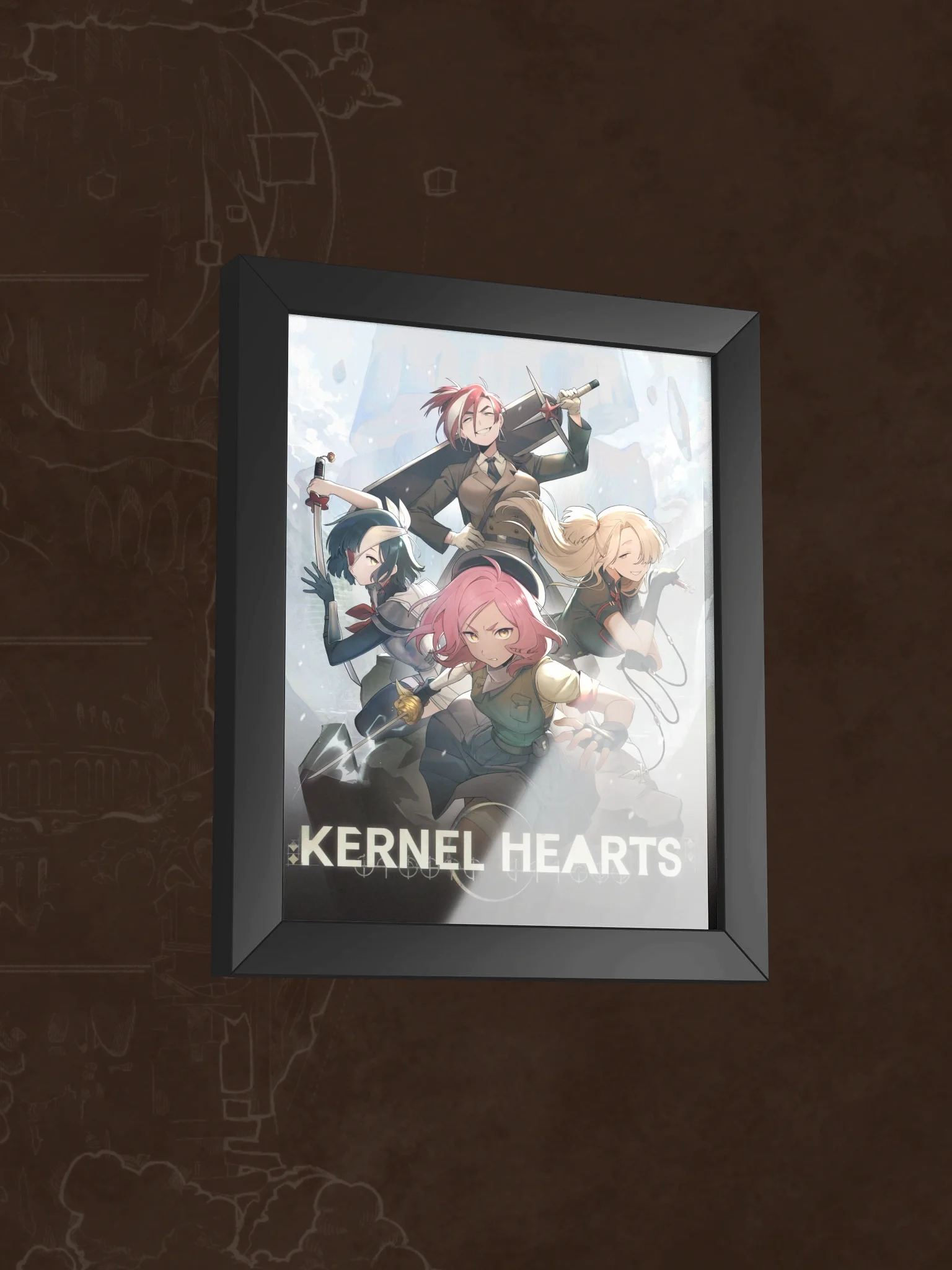 Framed Kernel Hearts Key art print product image (2)
