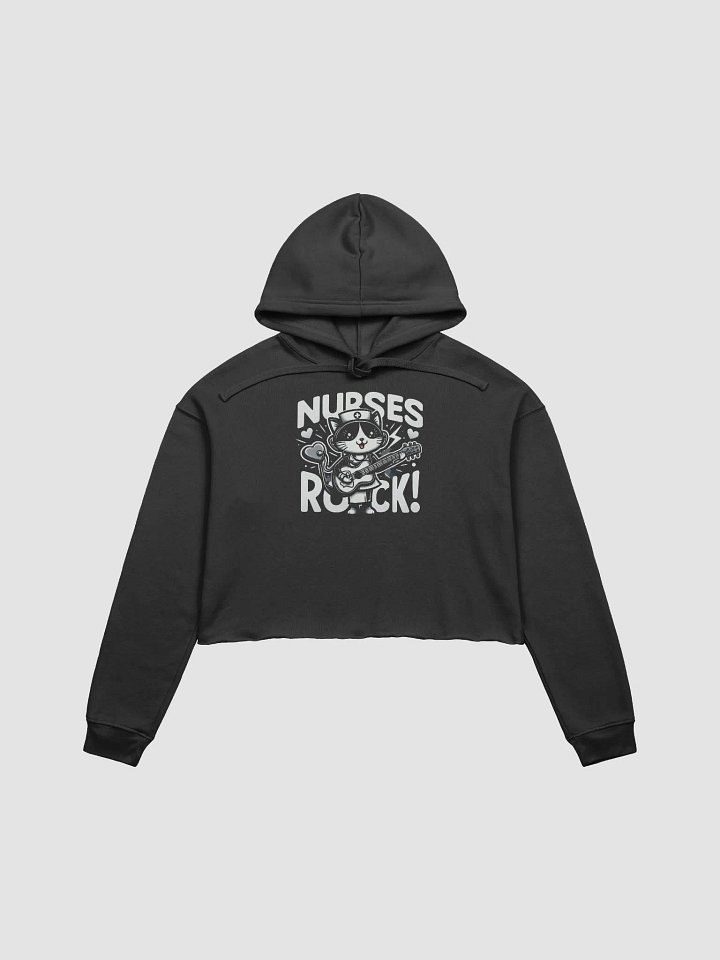 Nurse Rockstar Cat Crop Hoodie product image (3)