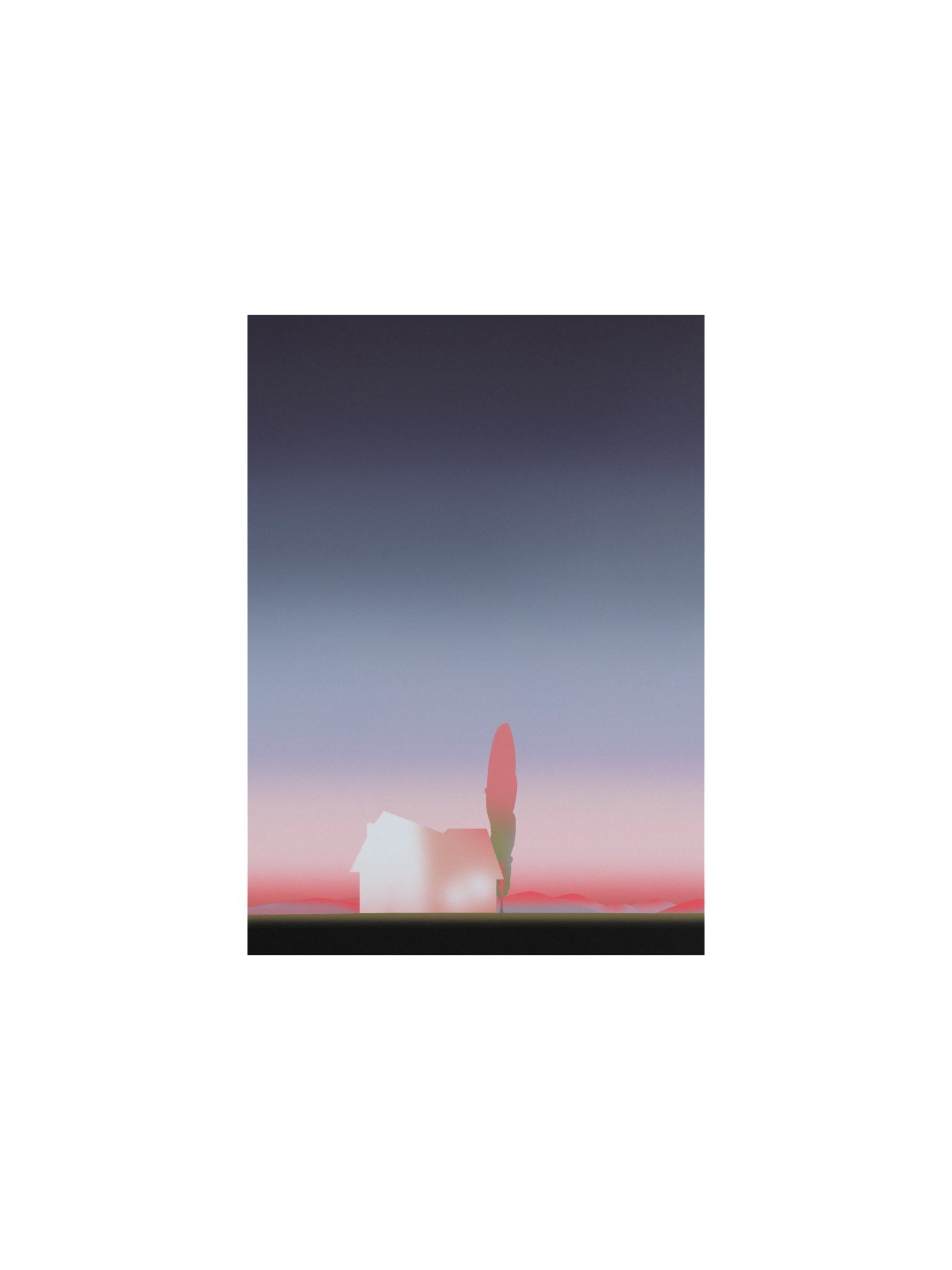 Serene Dusk – Minimalist Landscape Art Print product image (2)