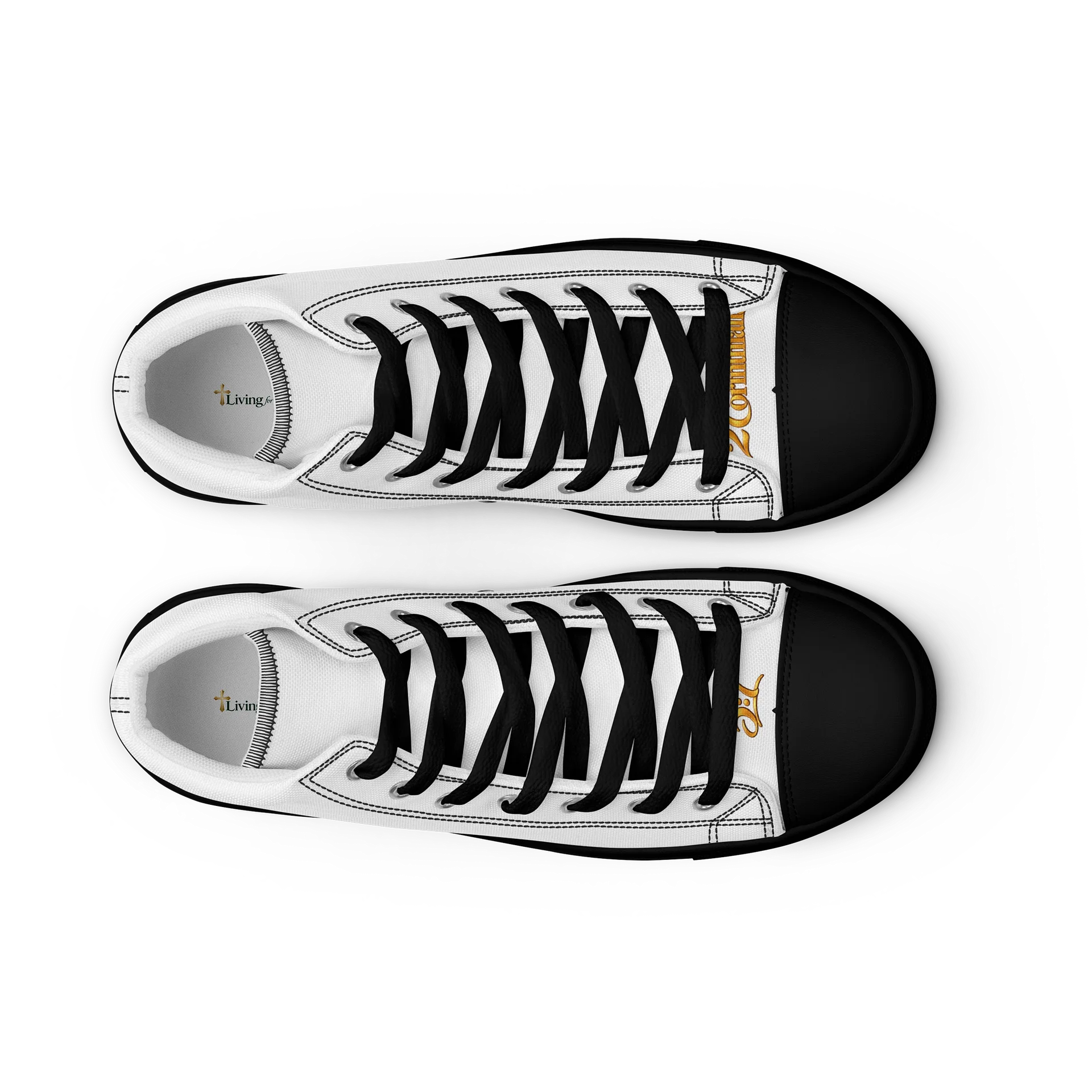 Walk by Faith Women’s High-Top Sneakers – Black & Gold product image (10)
