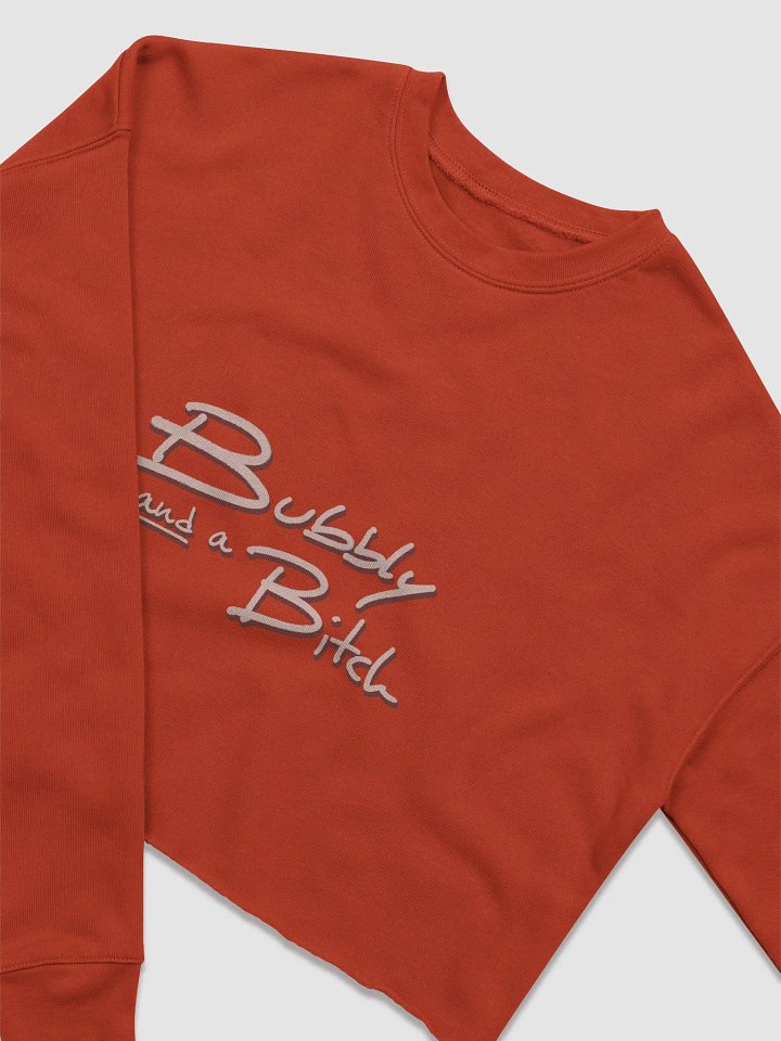 Bubbly and a B*tch (blush shadow design) women's fleece crop sweatshirt product image (1)