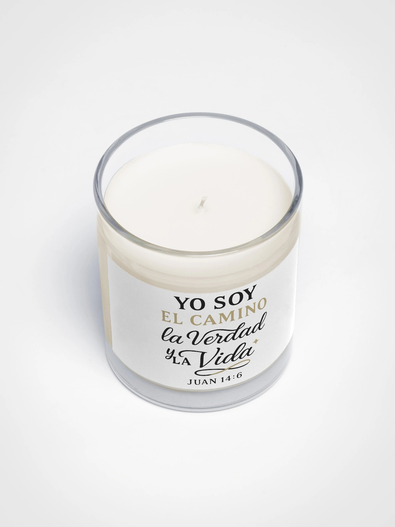 Faith-Inspired Candle – “Yo Soy el Camino, la Verdad y la Vida” – Spanish Bible Verse product image (3)