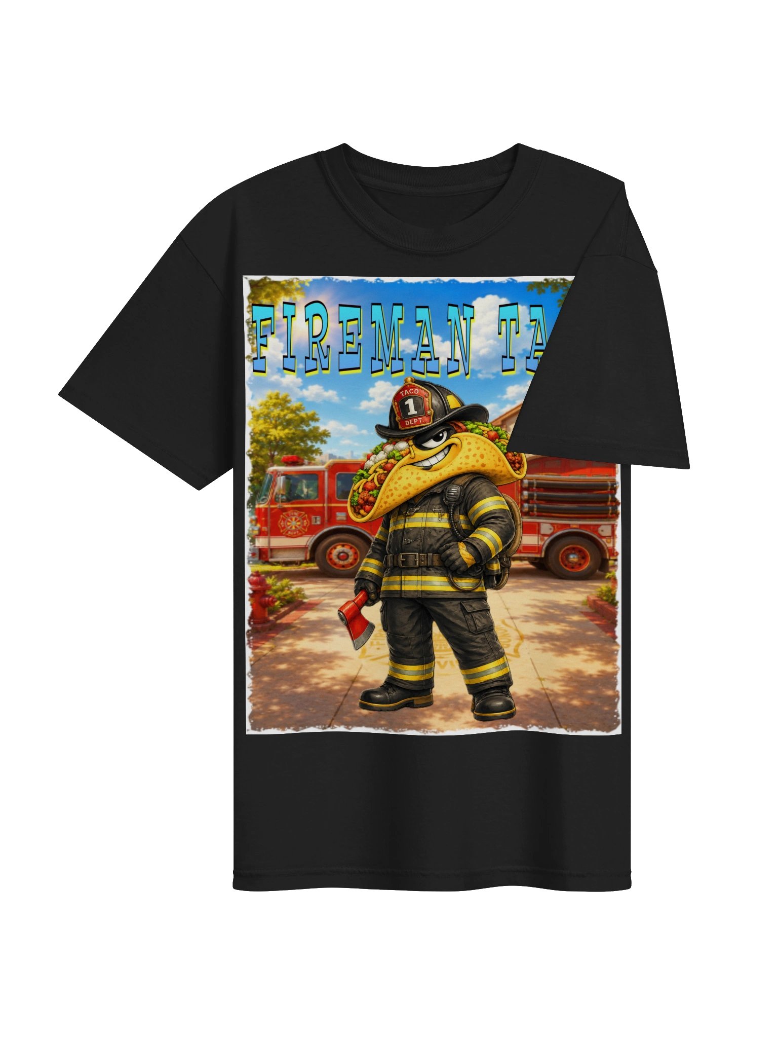 Fireman Taco Cartoon Tee - The Taco Family product image (40)