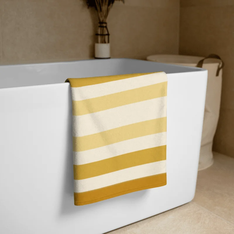 Solace Signature Golden Yellow Stripe Bath Towel product image (3)
