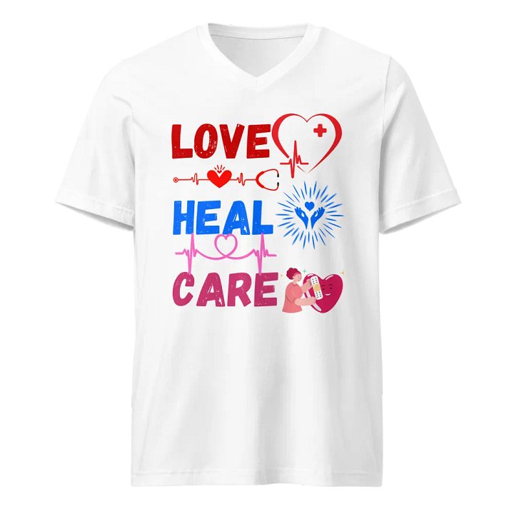 Love, Heal, Care V-Neck Tee product image (5)