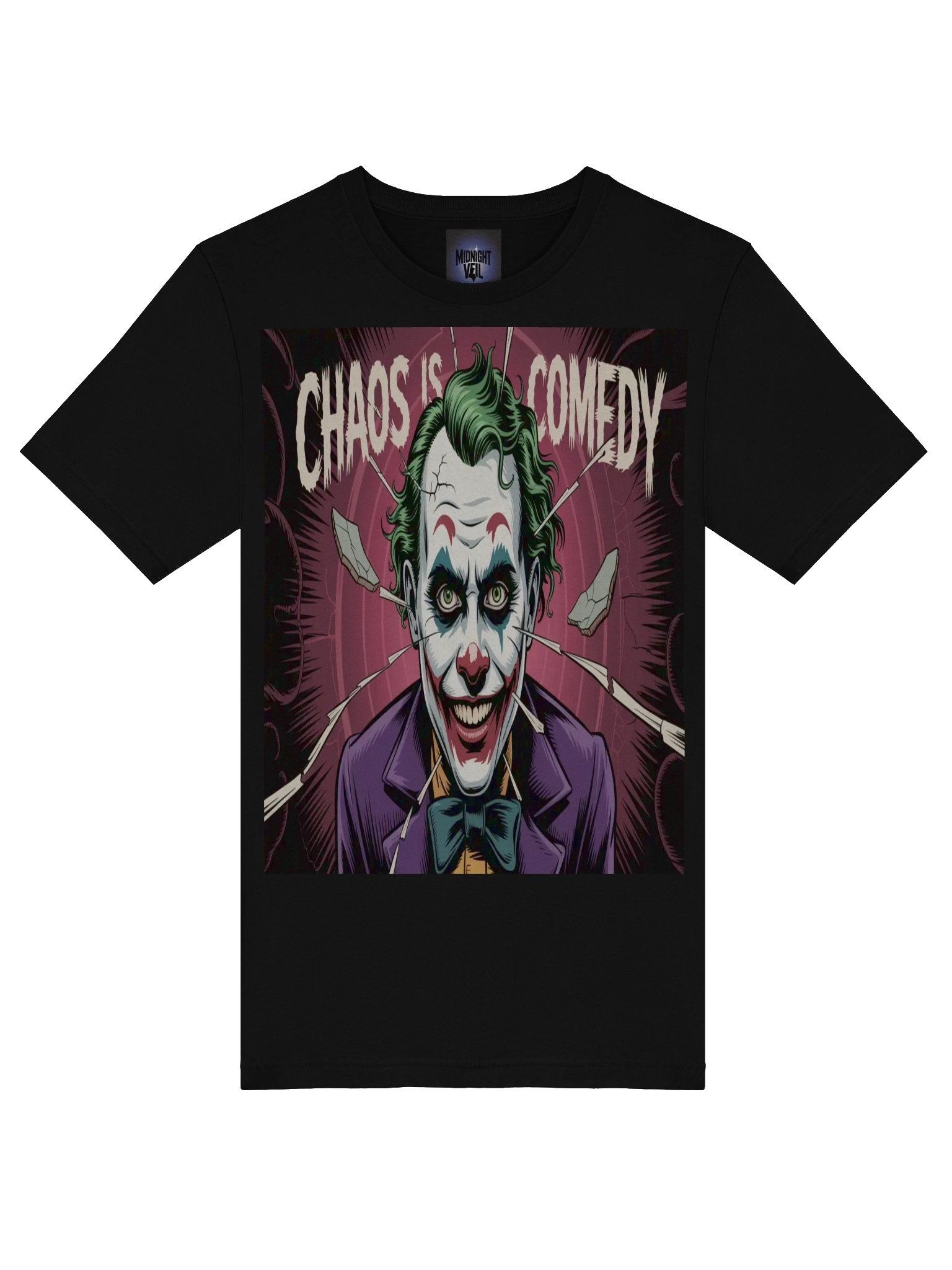 Chaos is Comedy: The Joker's Wild Grin Graphic Tee product image (7)