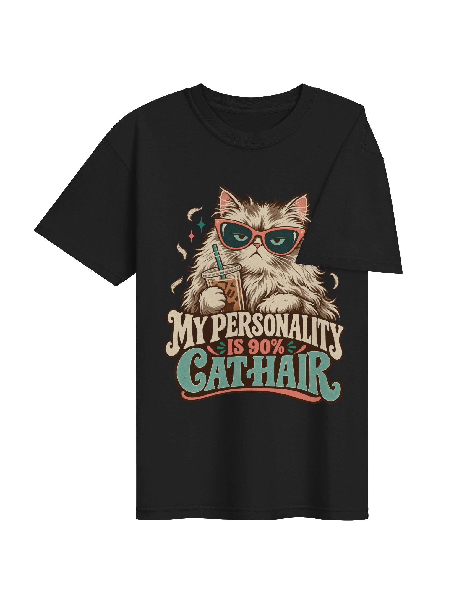 Cat Hair Vibes Sunglasses Graphic Tee product image (41)