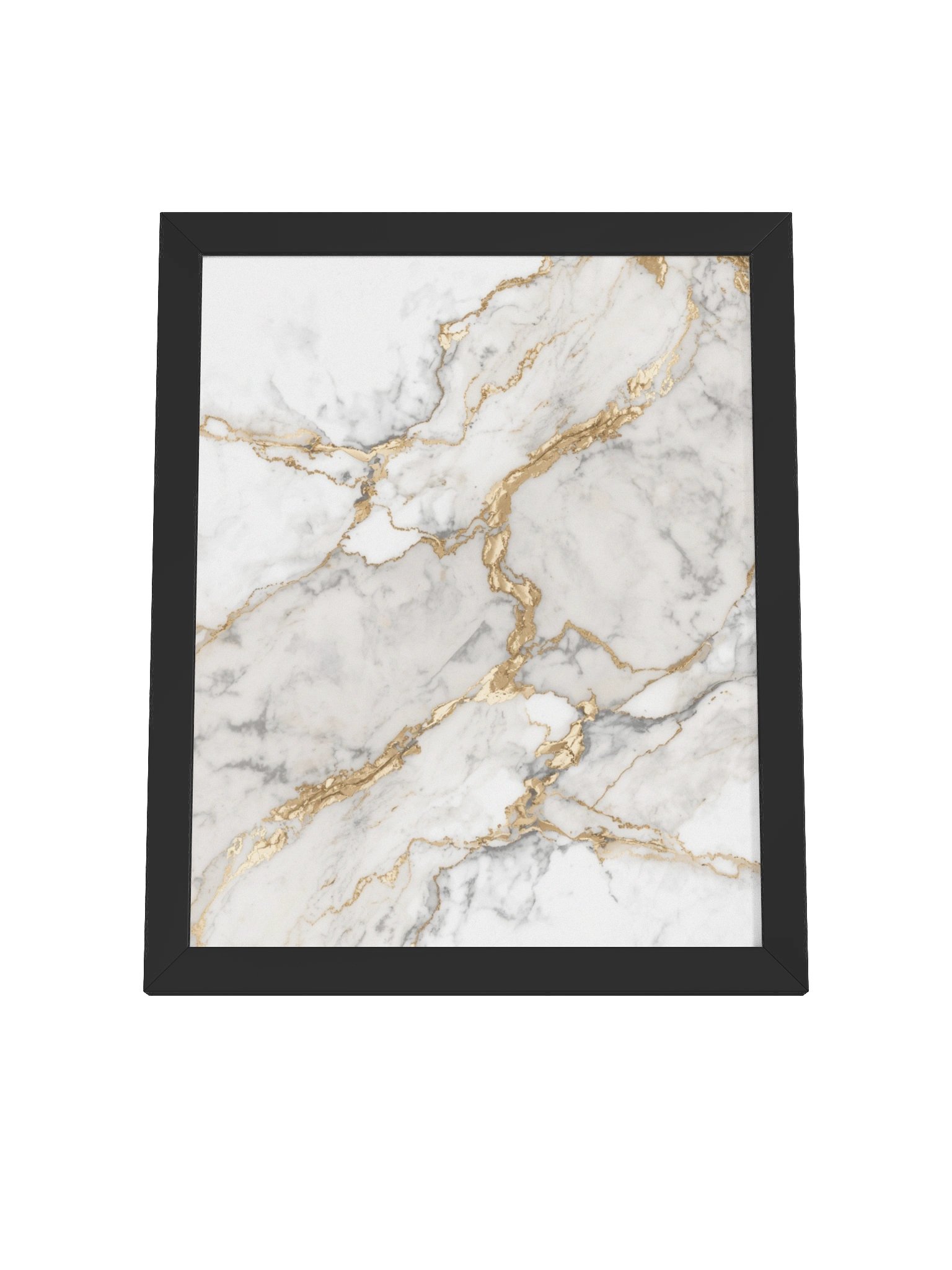 Golden Veins Marble Wall Art | Elegant White & Gold Abstract Decor 28×36 cm product image (8)