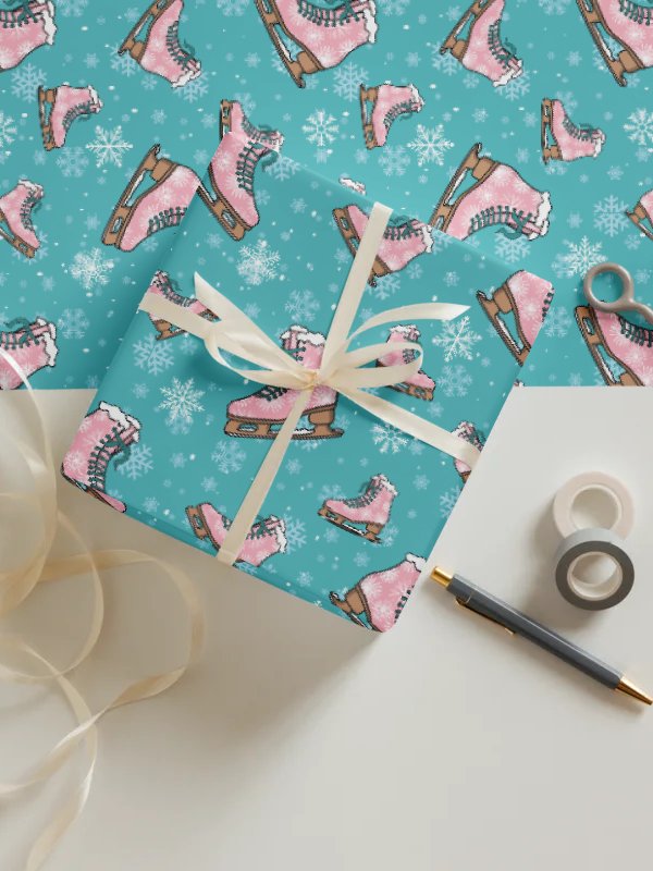 Ice Skating Wrapping Paper Sheet Set product image (4)