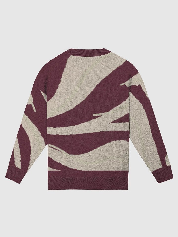 Zebra Stripe Knit Sweater - Burgundy product image (2)