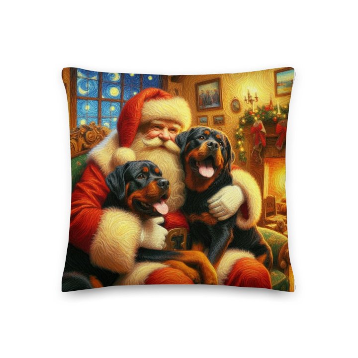 Rottweiler Santa Paws Festive Cozy Christmas Pillow product image (1)