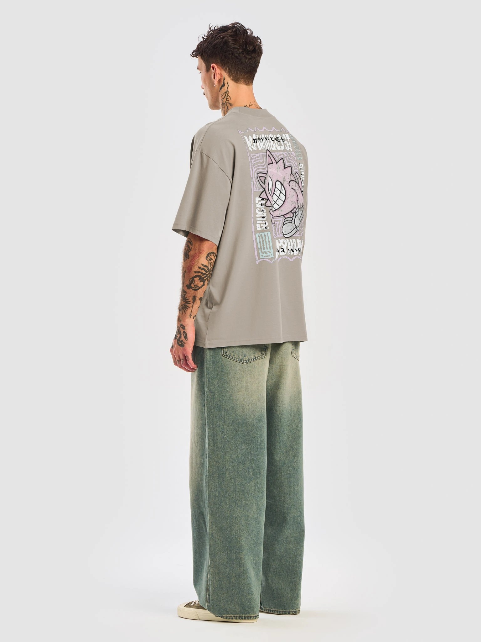 Fuu.cat Backprint Oversized Tee - Sand product image (4)