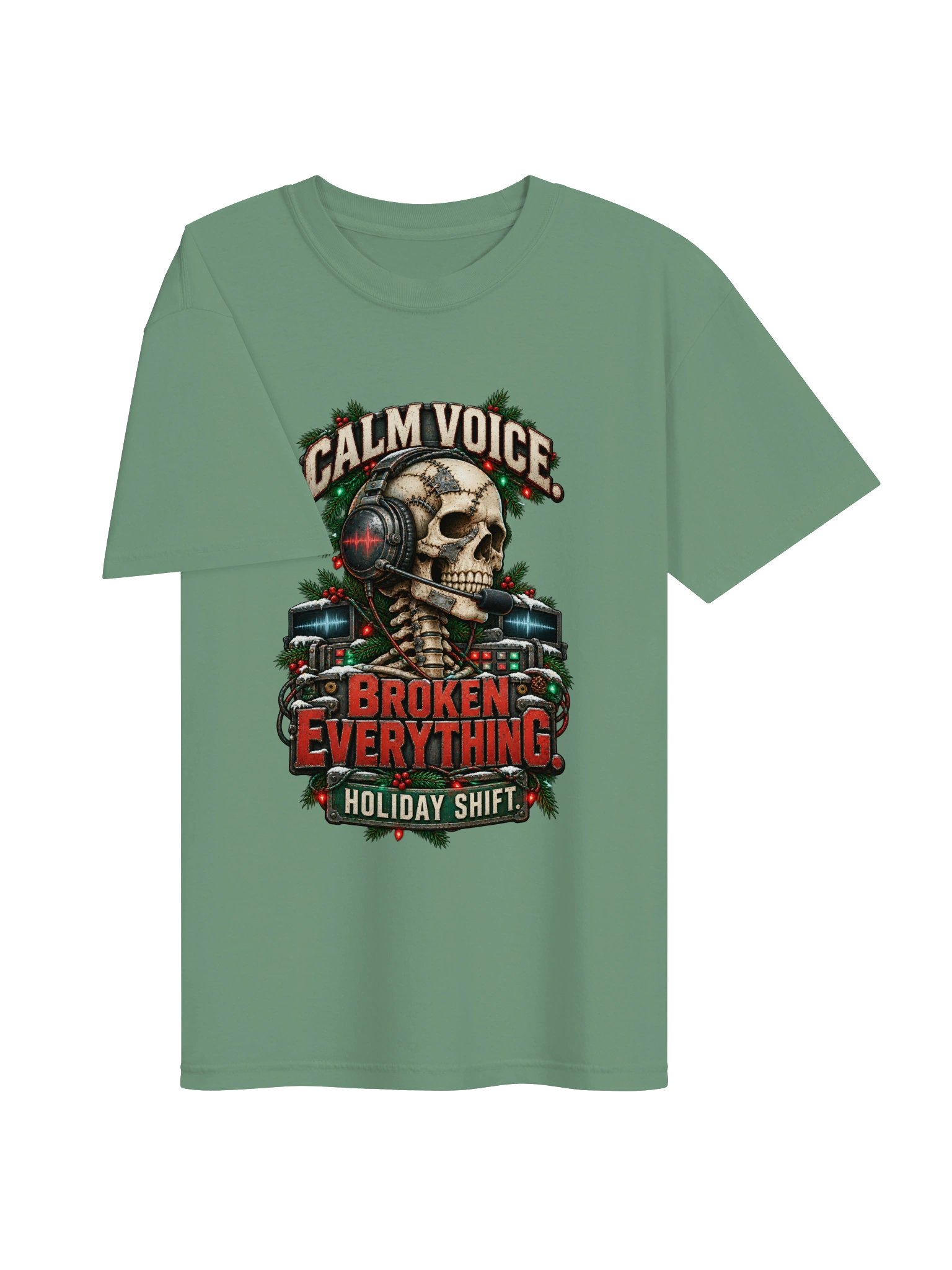 911 Dispatcher Christmas Shirt — Calm Voice, Broken Everything | Broken Sleigh™ product image (4)