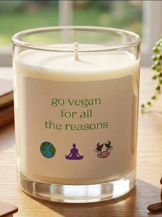 “Go Vegan for all the Reasons” Soy Wax Glass Jar Candle product image (1)