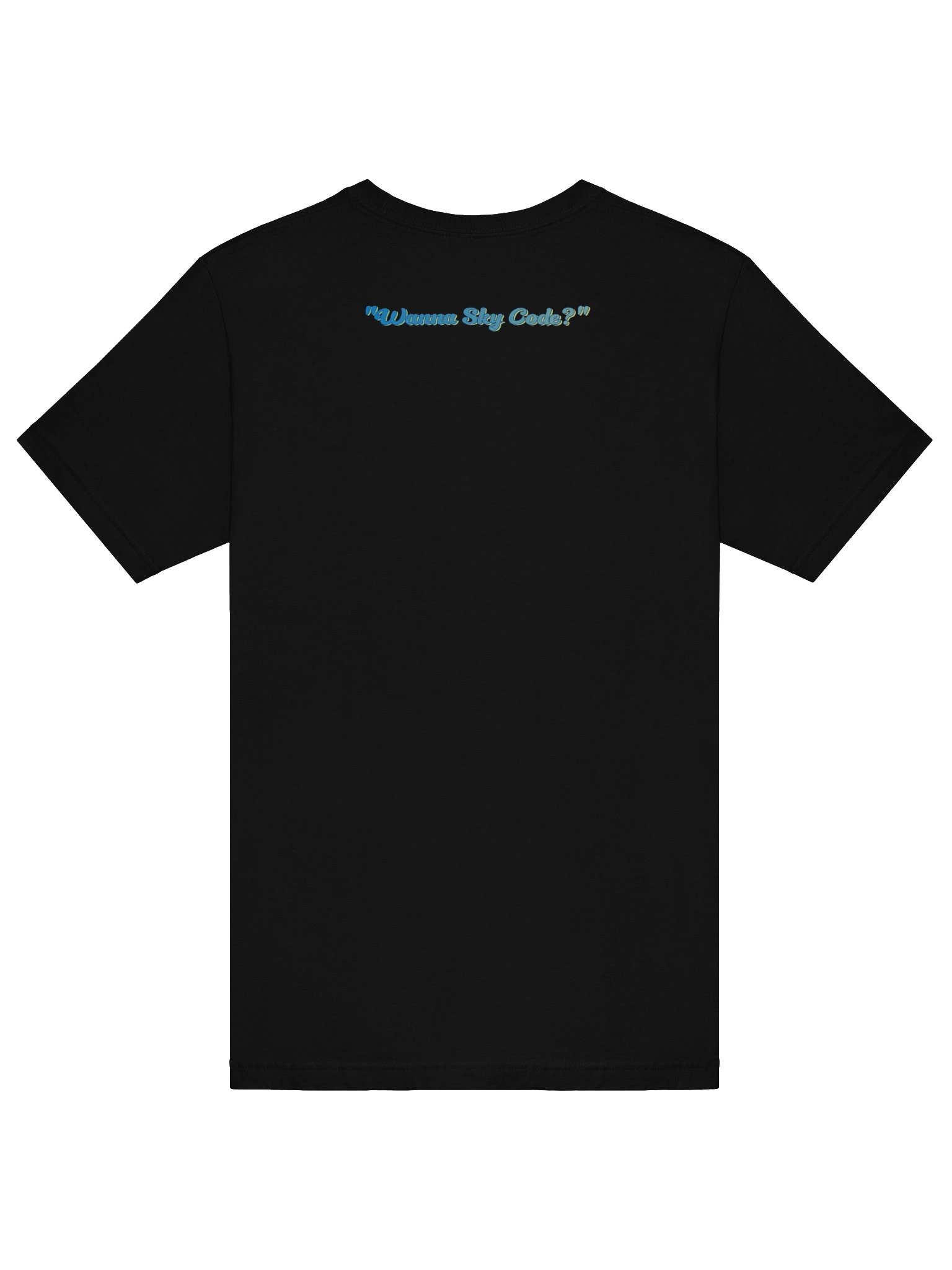 T - Black - "Wanna Sky Code?" on back product image (6)