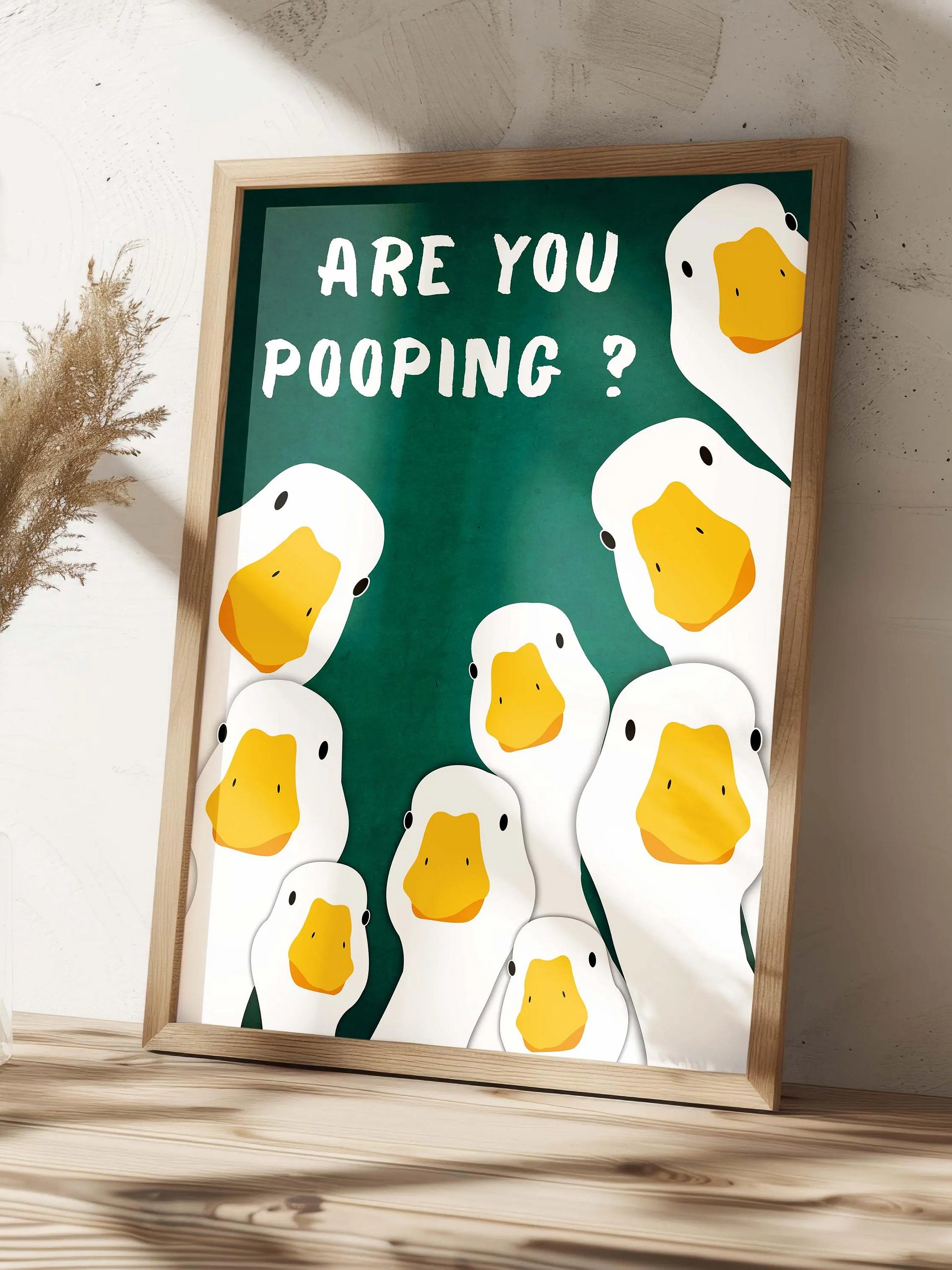 Funny Goose Bathroom Print | Farmhouse Animal Wall Art product image (1)