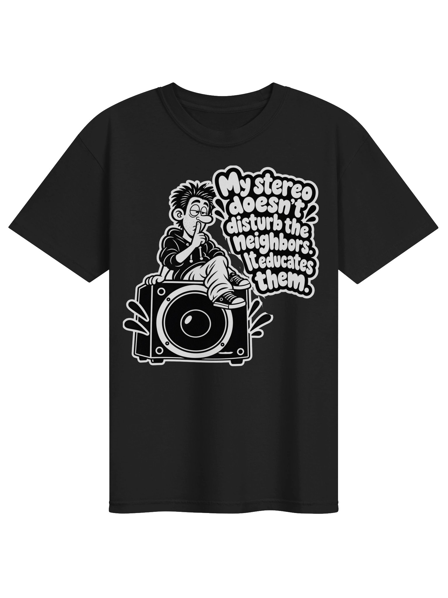 My Stereo Does't Disturb The Neighbours, It Educates Them - Dyed Heavy T-Shirt product image (1)