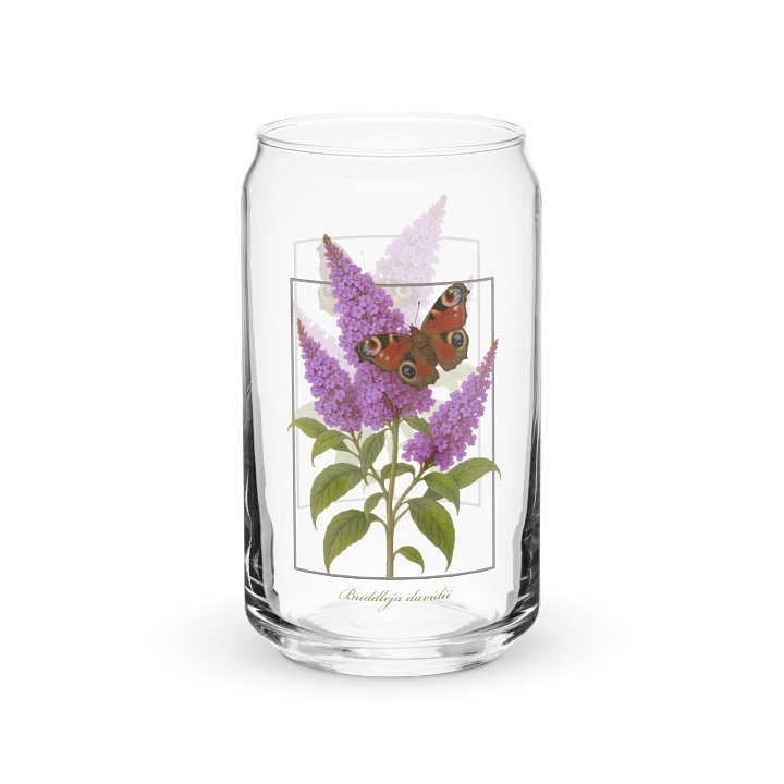Butterfly Bush and Peacock Butterfly Glass product image (1)