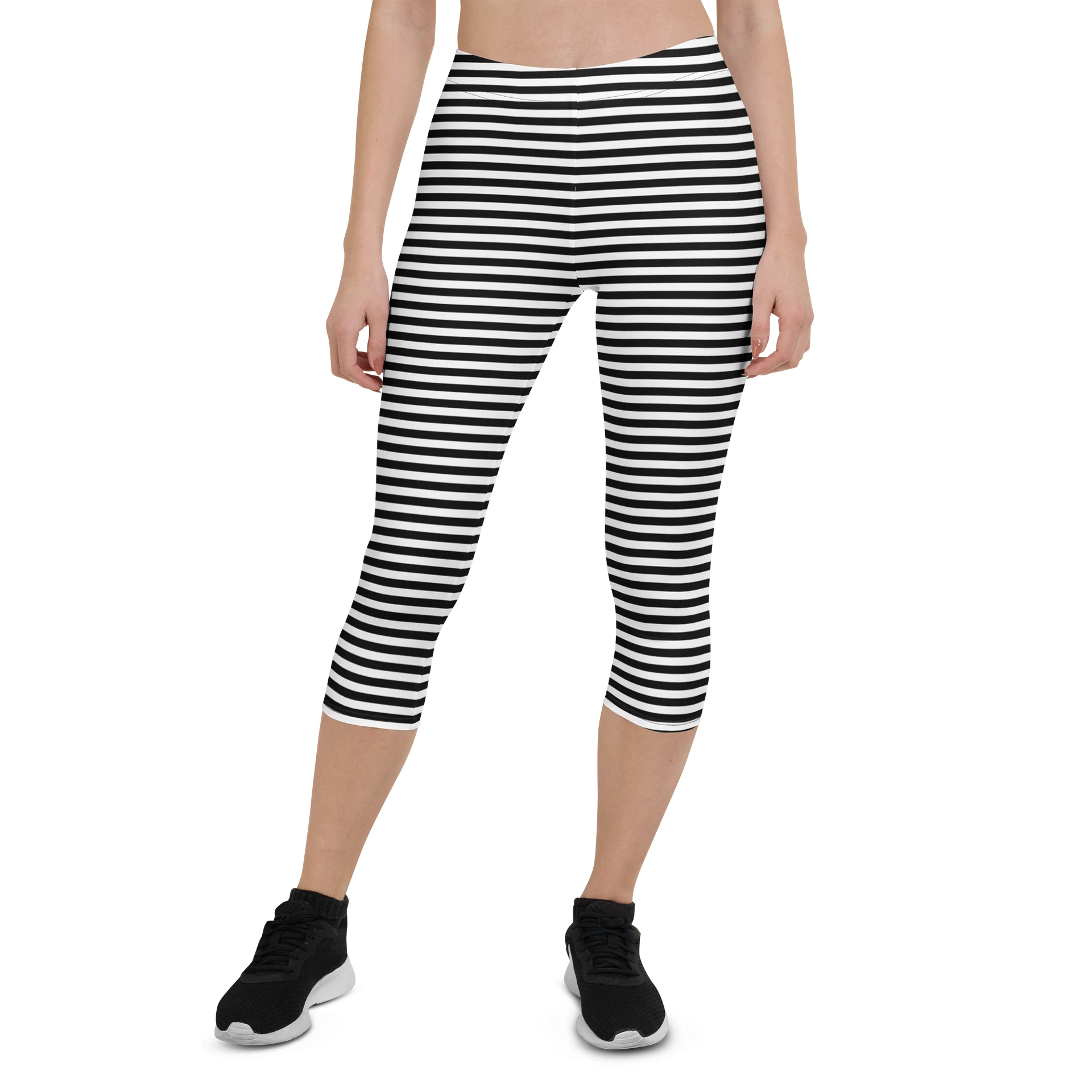 White and Blaque Stripped Capri product image (1)