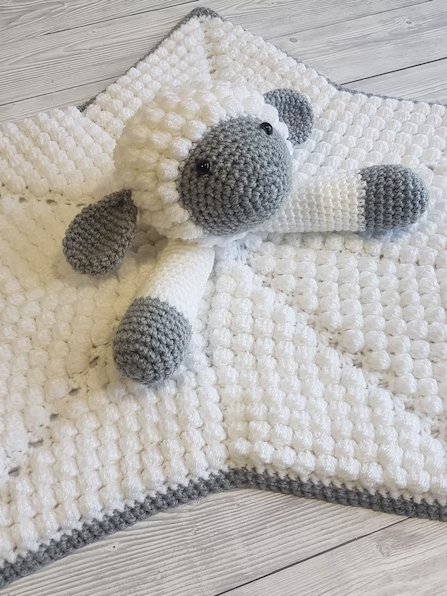 Crochet Lamb Lovey Pattern Baby Comforter Blanket (PDF Pattern) Crafting Happiness product image (5)