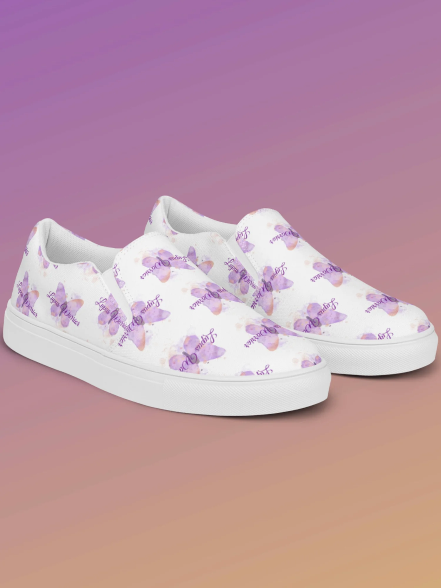 Purple Butterfly Lupus Warrior Slip On Canvas product image (6)