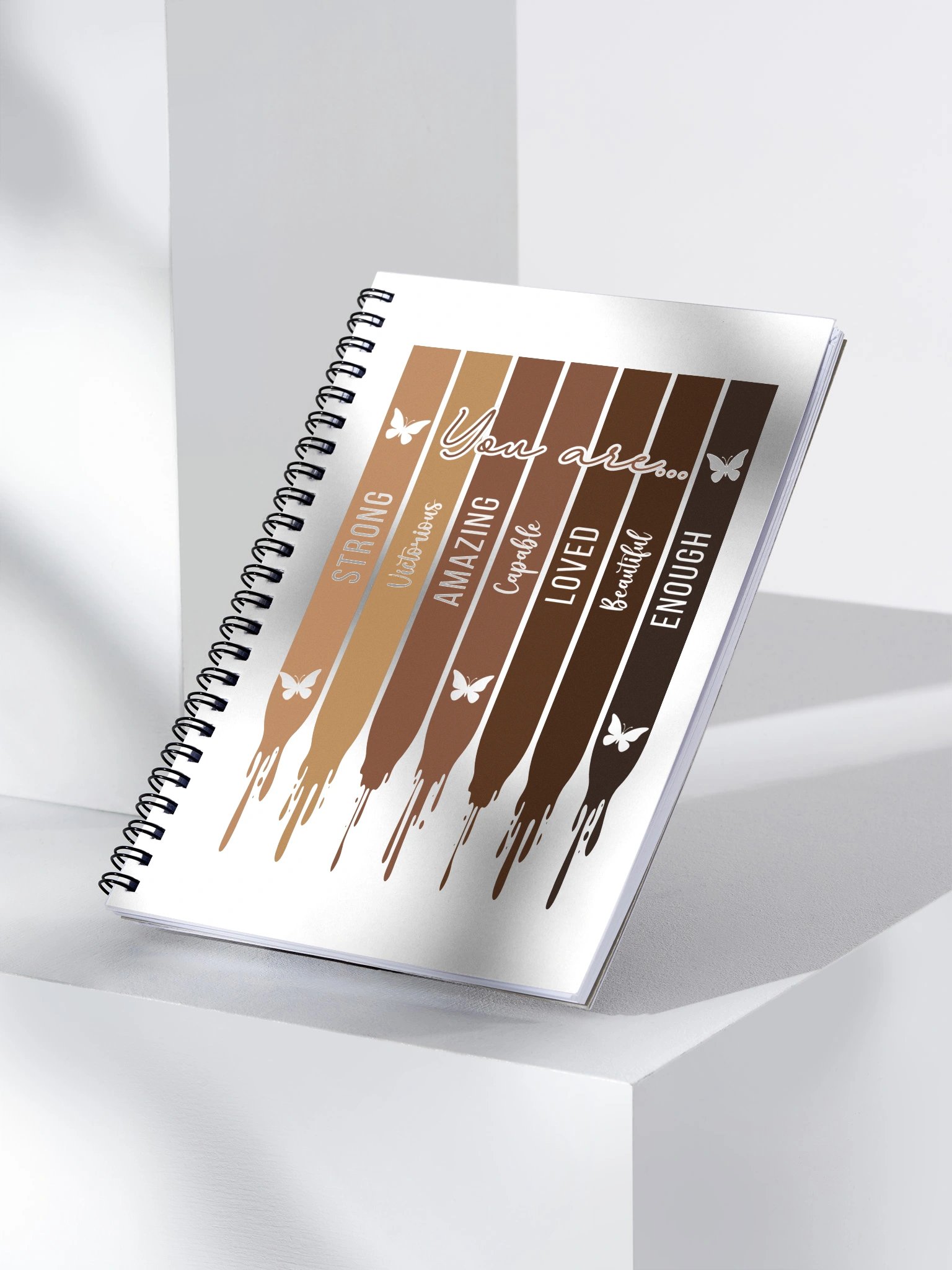 Melanin Stripes Self-Care Spiral Journal for Black Women product image (3)