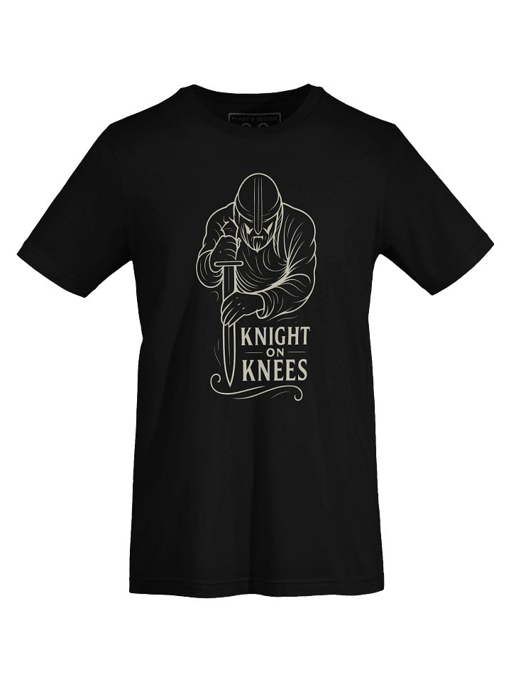 Minimalist Knight on Knees — Symbol of Quiet Strength T‑Shirt - by M-Art & Design product image (1)