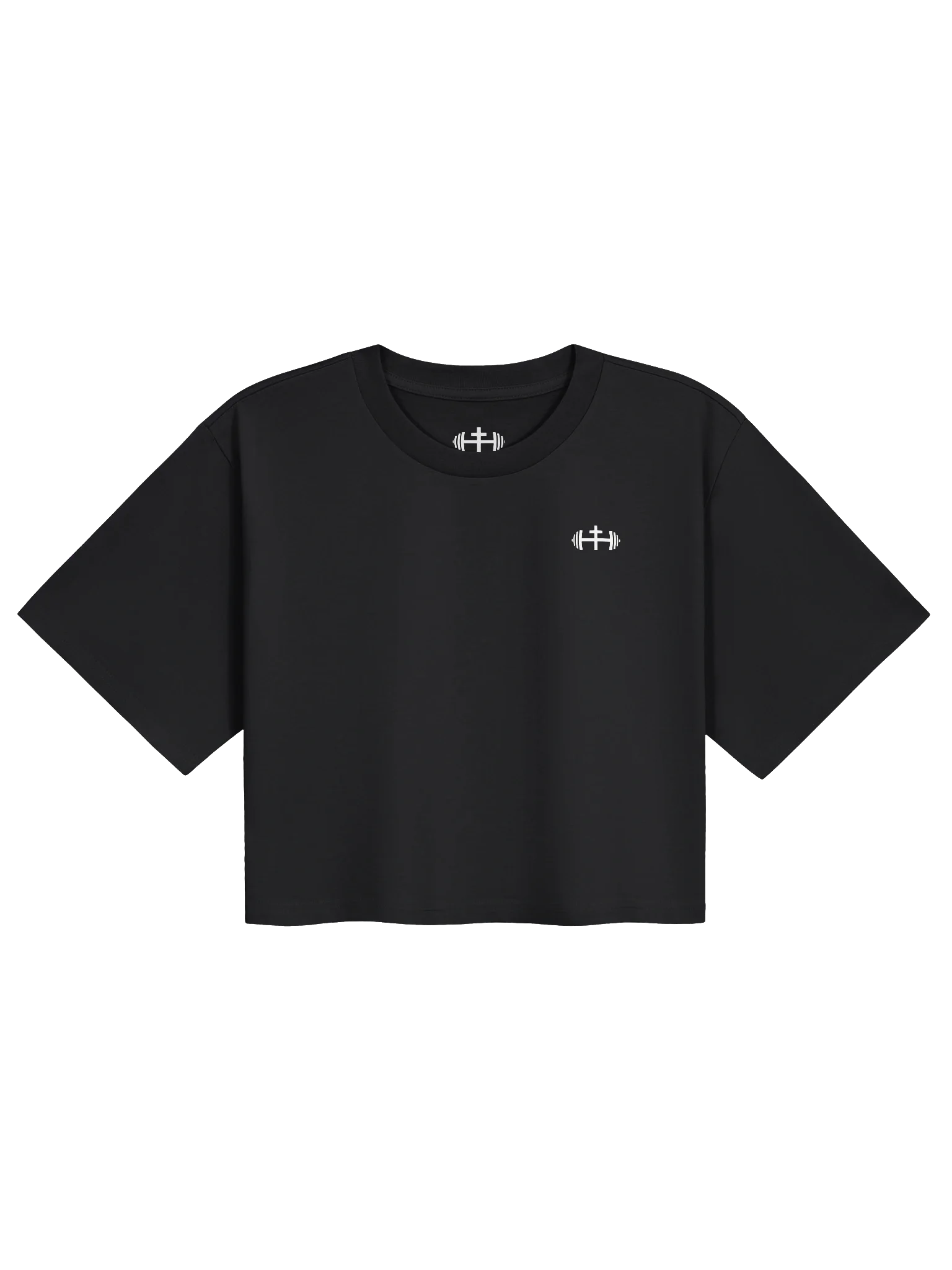 His House Womens Crop Top T-Shirt - Black/Navy by His House