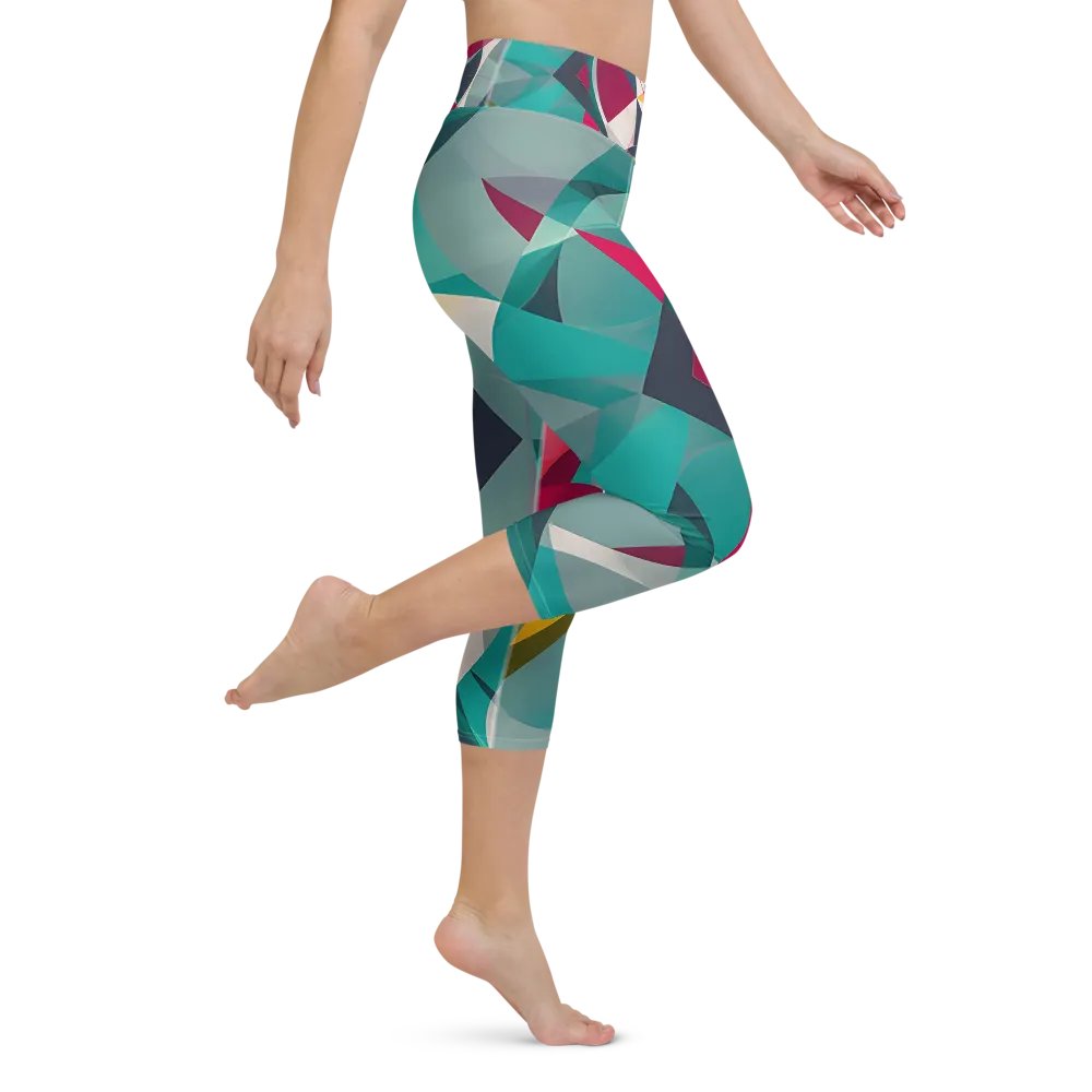 Abstract Lithographic Pattern Design Yoga Capri Legging - V9 product image (2)