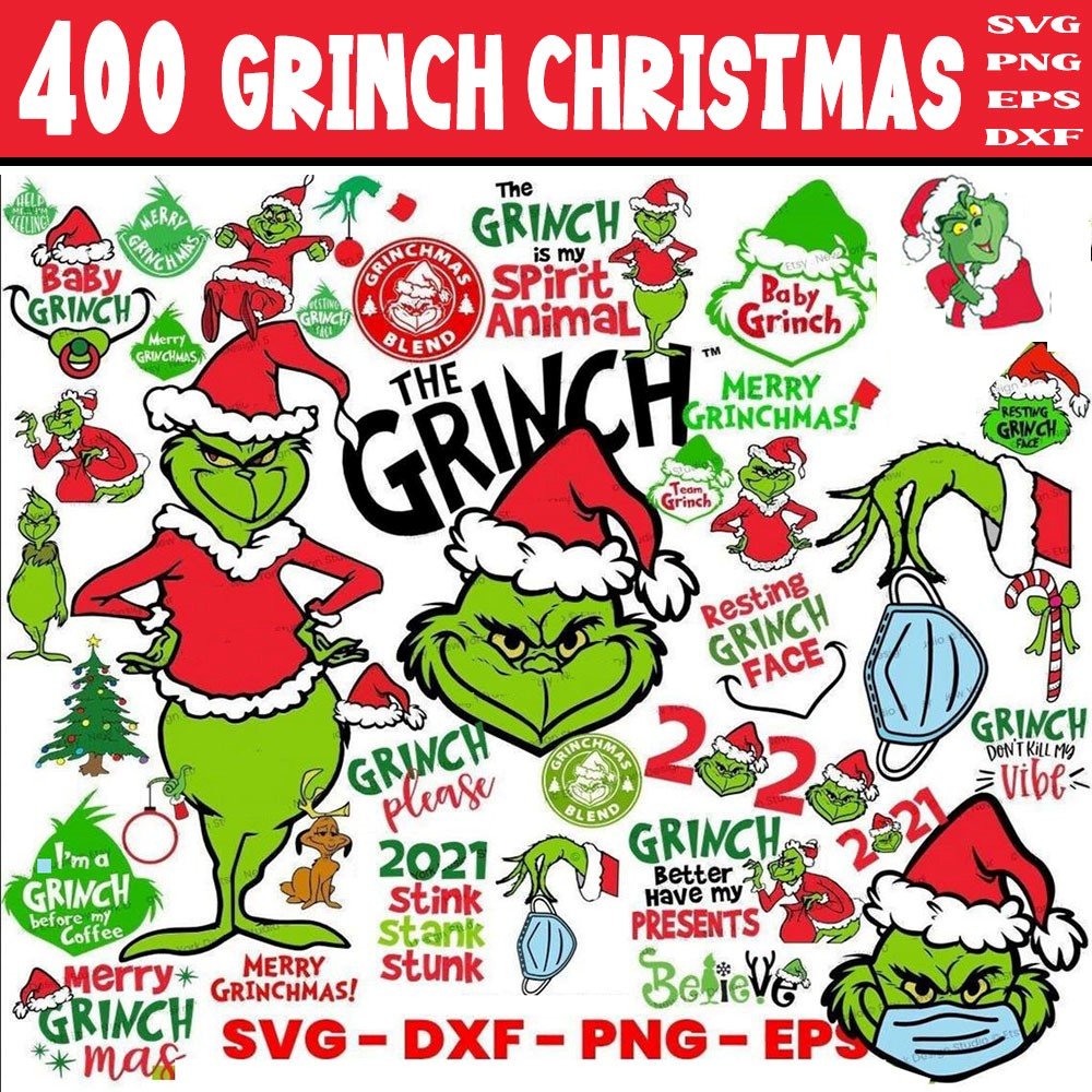 400+ Grinch SVG Bundle for Cricut | Grinch Christmas SVG | Grinch Clipart Instant Download product image (1)