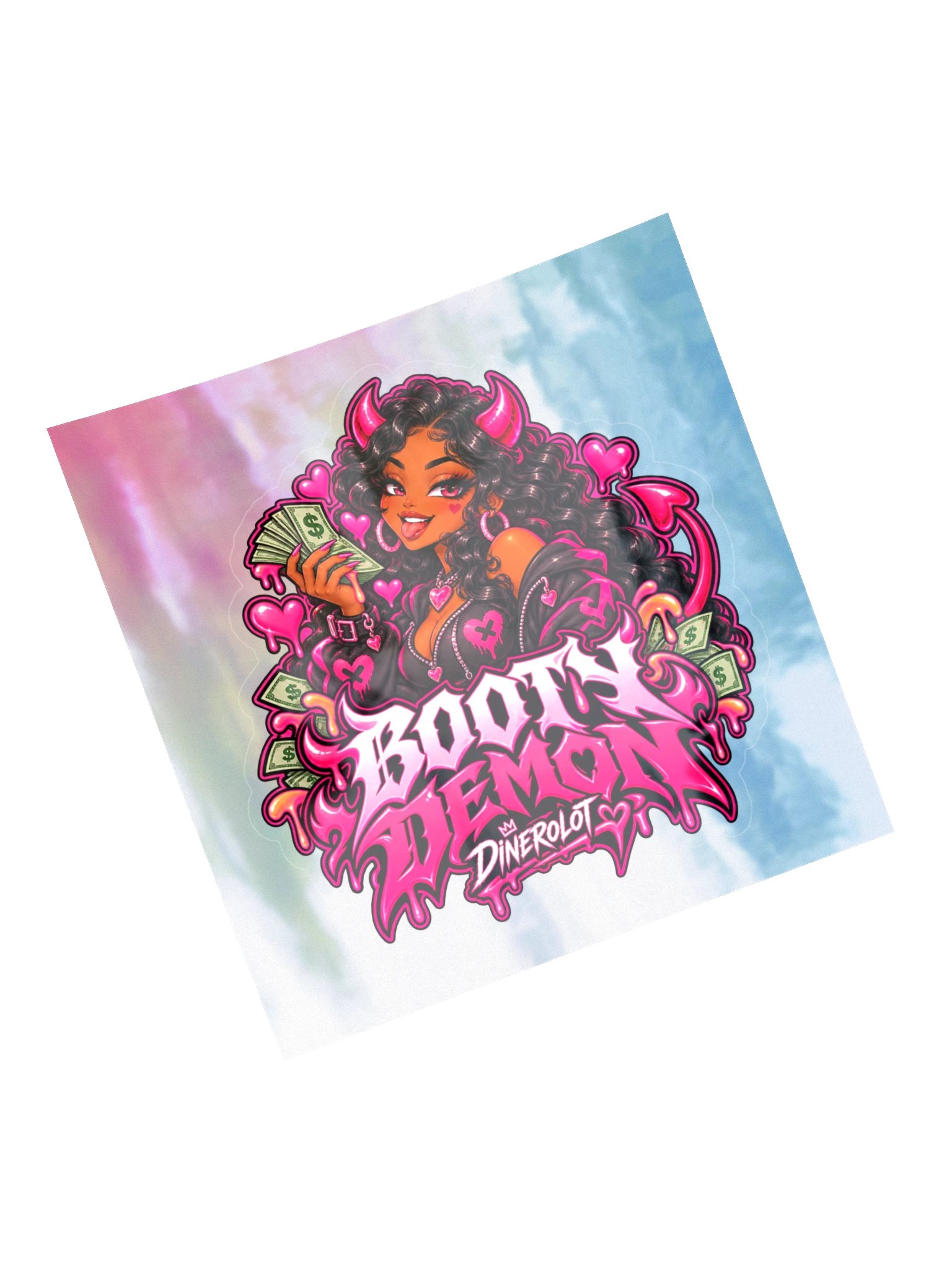 DINEROLOT Holographic Sticker Sheet - Black Hair product image (5)