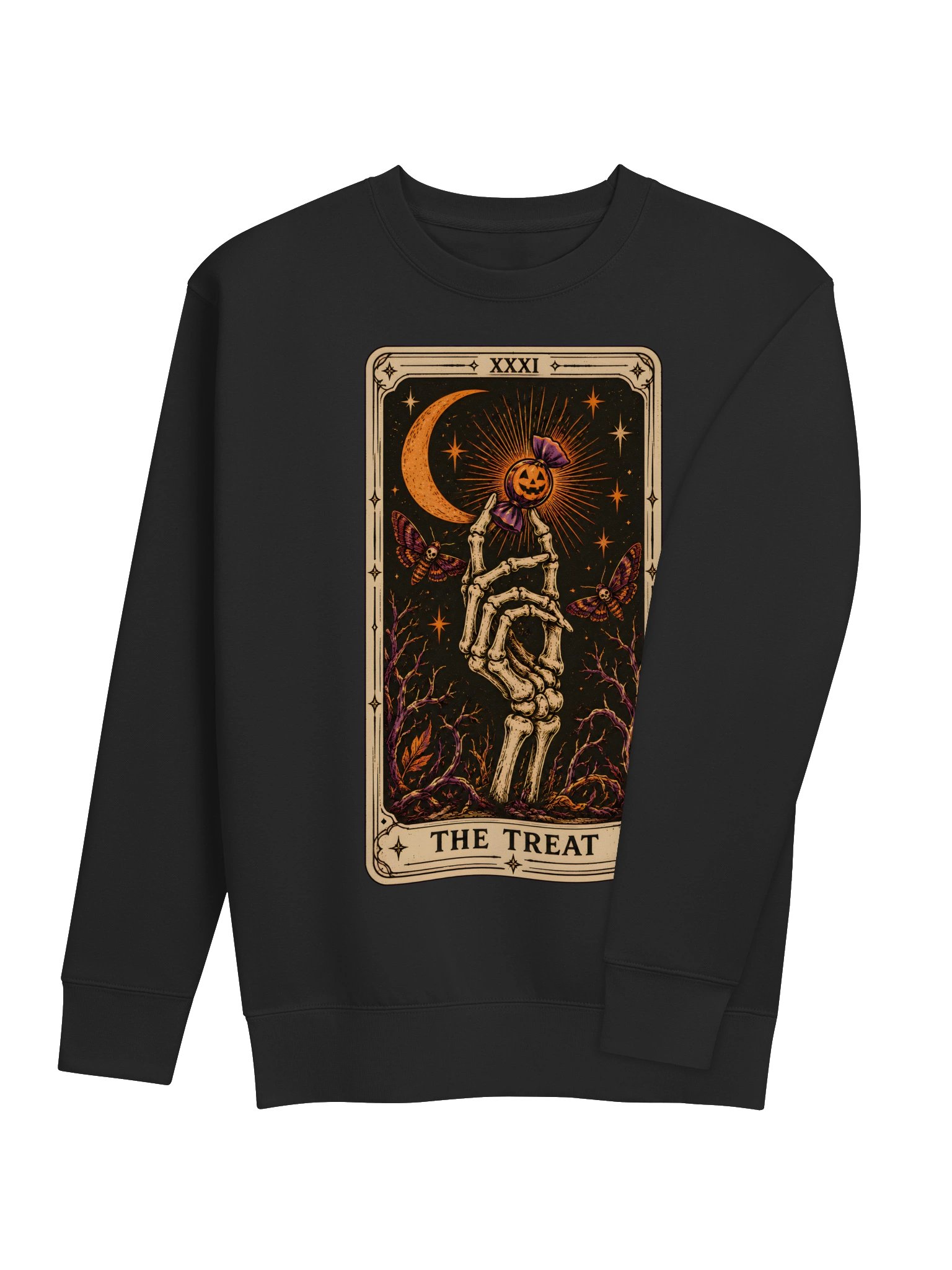 “The Treat” Tarot Card Skeleton Sweatshirt product image (5)