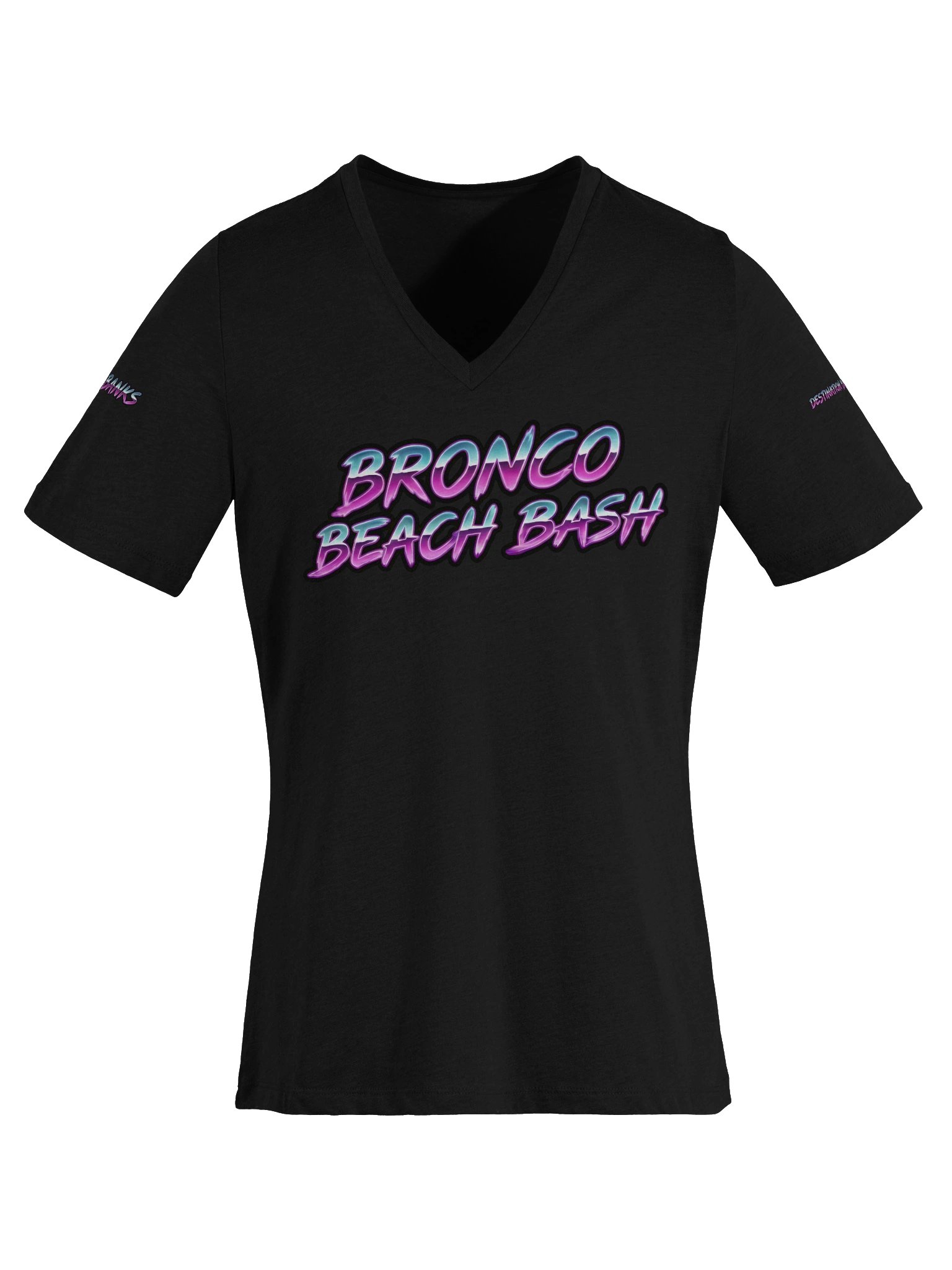 2026 Bronco Beach Bash OBX / Destination Bigfoot Bronco Collab V-Neck Bella+Canvas Supersoft T-Shirt (Multiple Colors Available) product image (8)