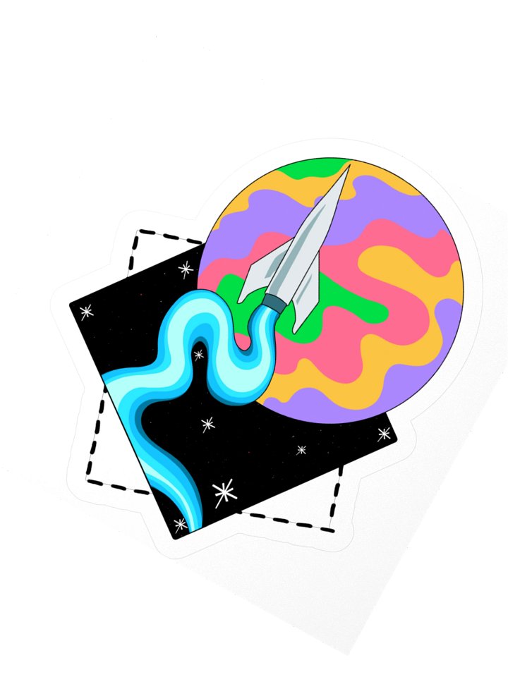 Retro Rocket - Square product image (2)