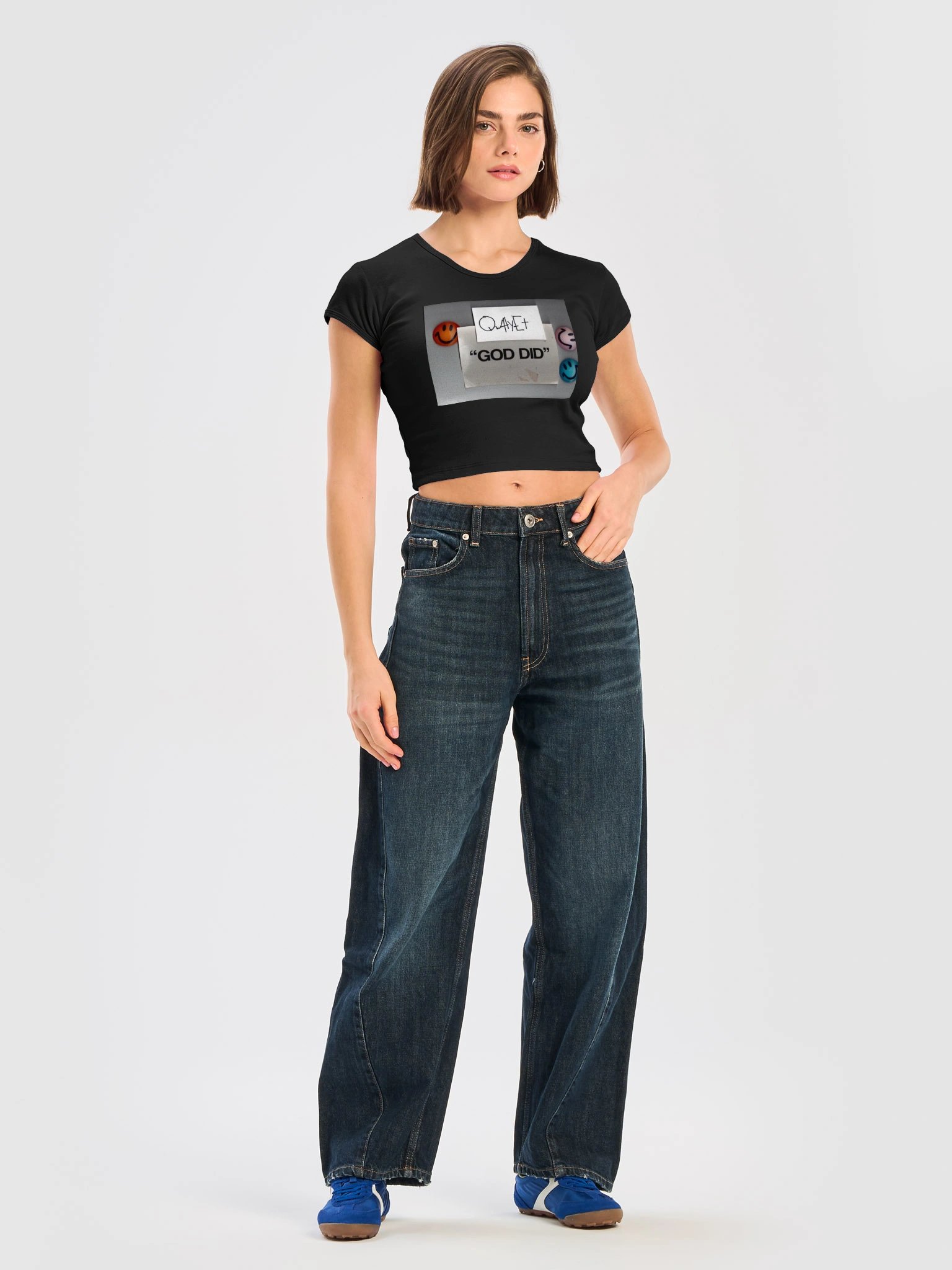 QWHYET "GOD DID" Ribbed Crop Top product image (24)