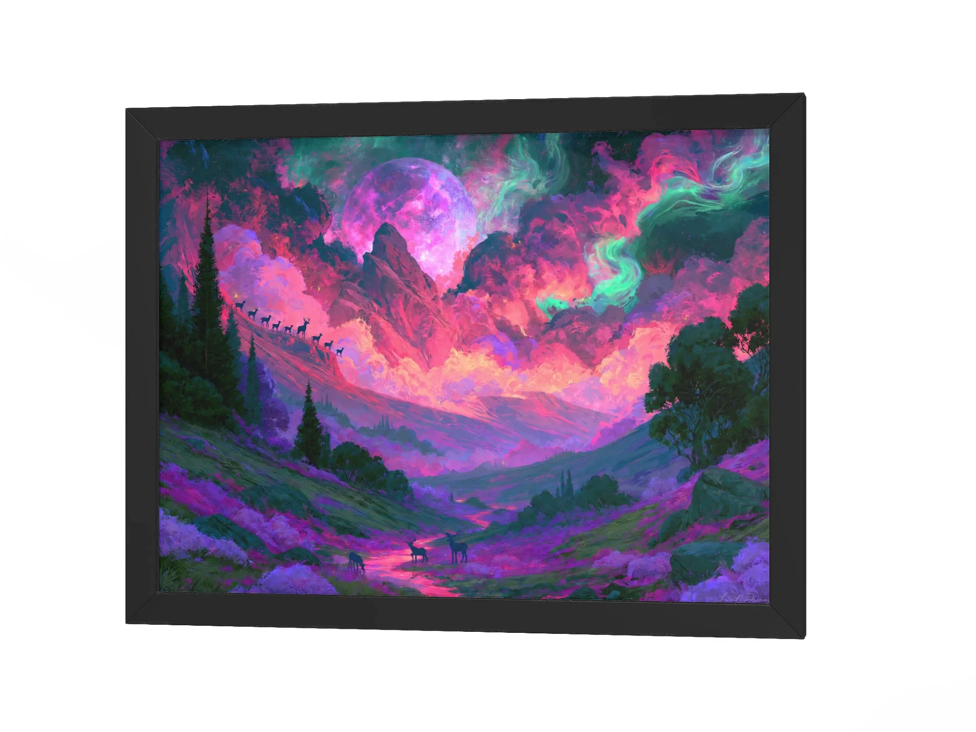 Neon Moon Landscape Framed Art Print — Neon Moon Valley product image (4)