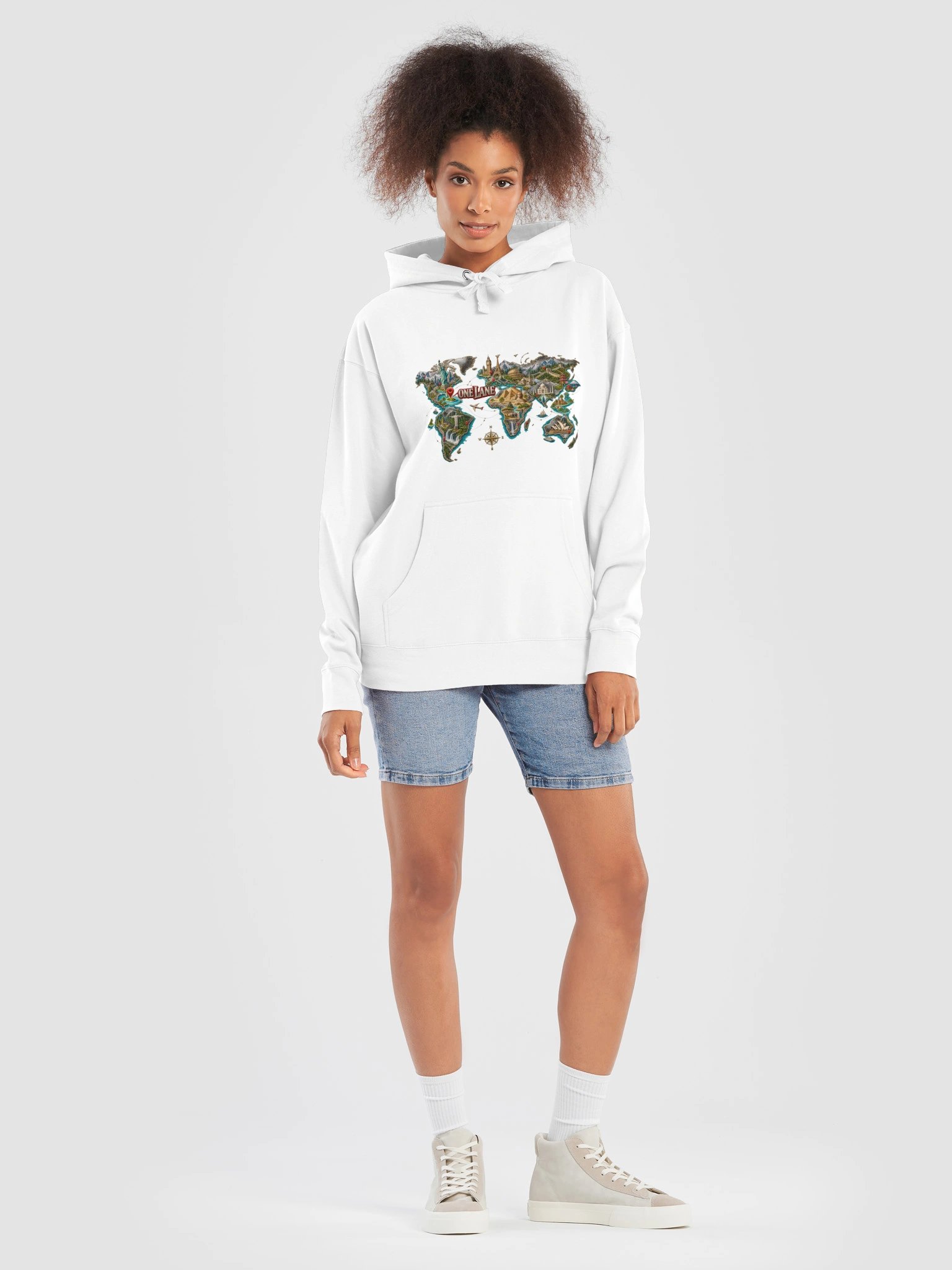 One Lane World Map Hoodie product image (7)